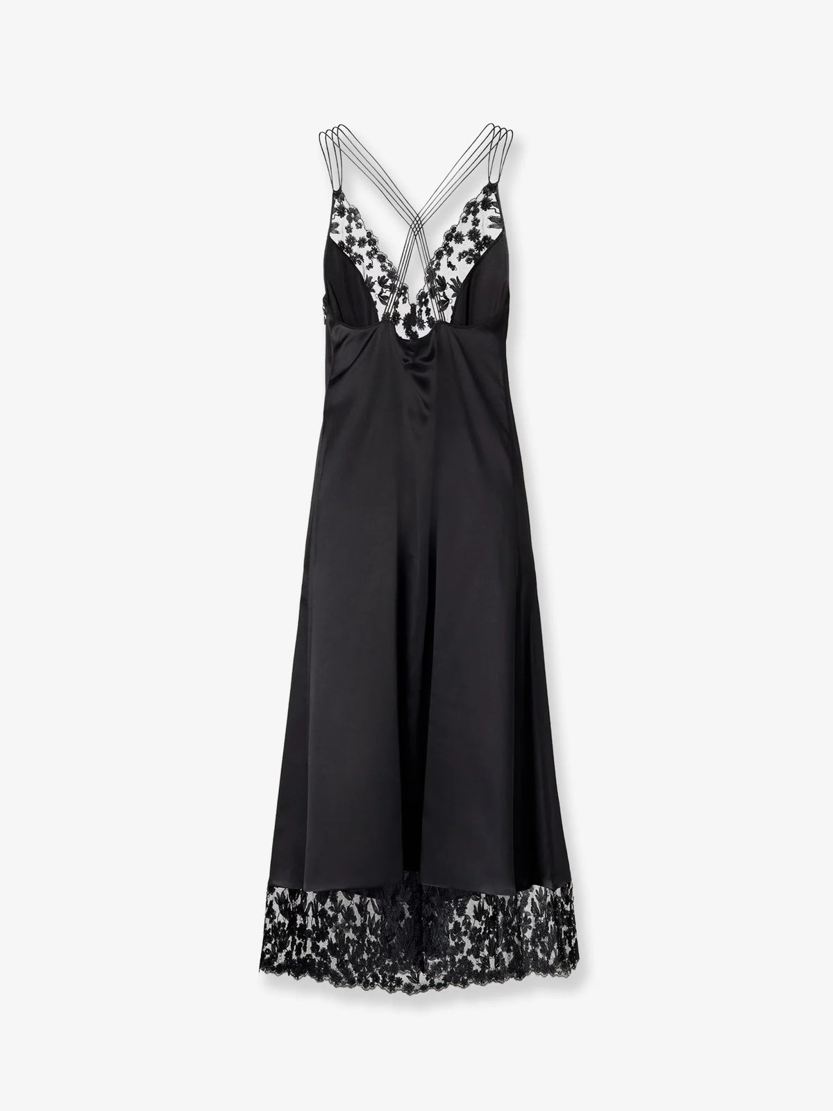 Silk and Millefiori lace Midi Dress