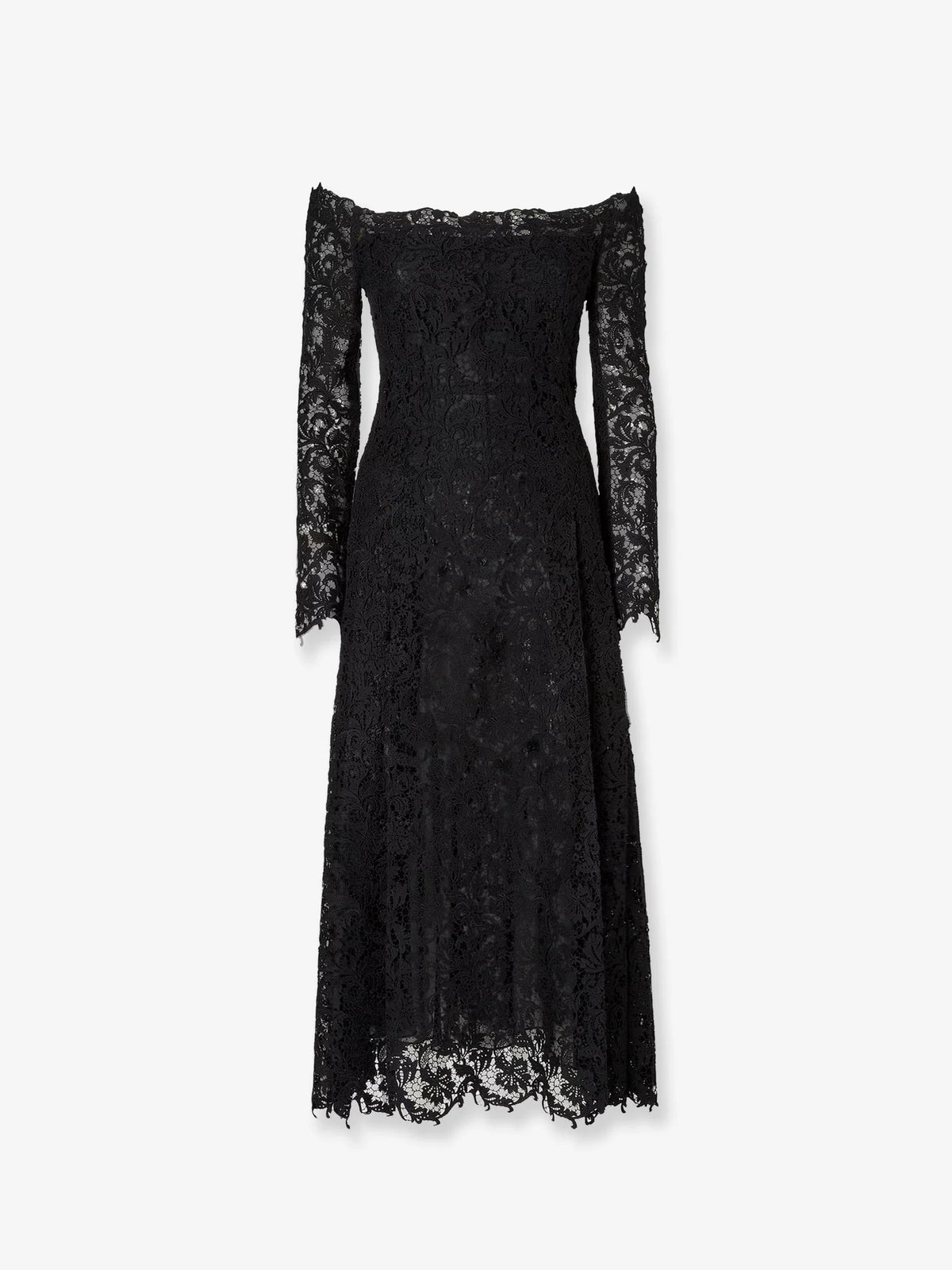 Black macramé lace dress