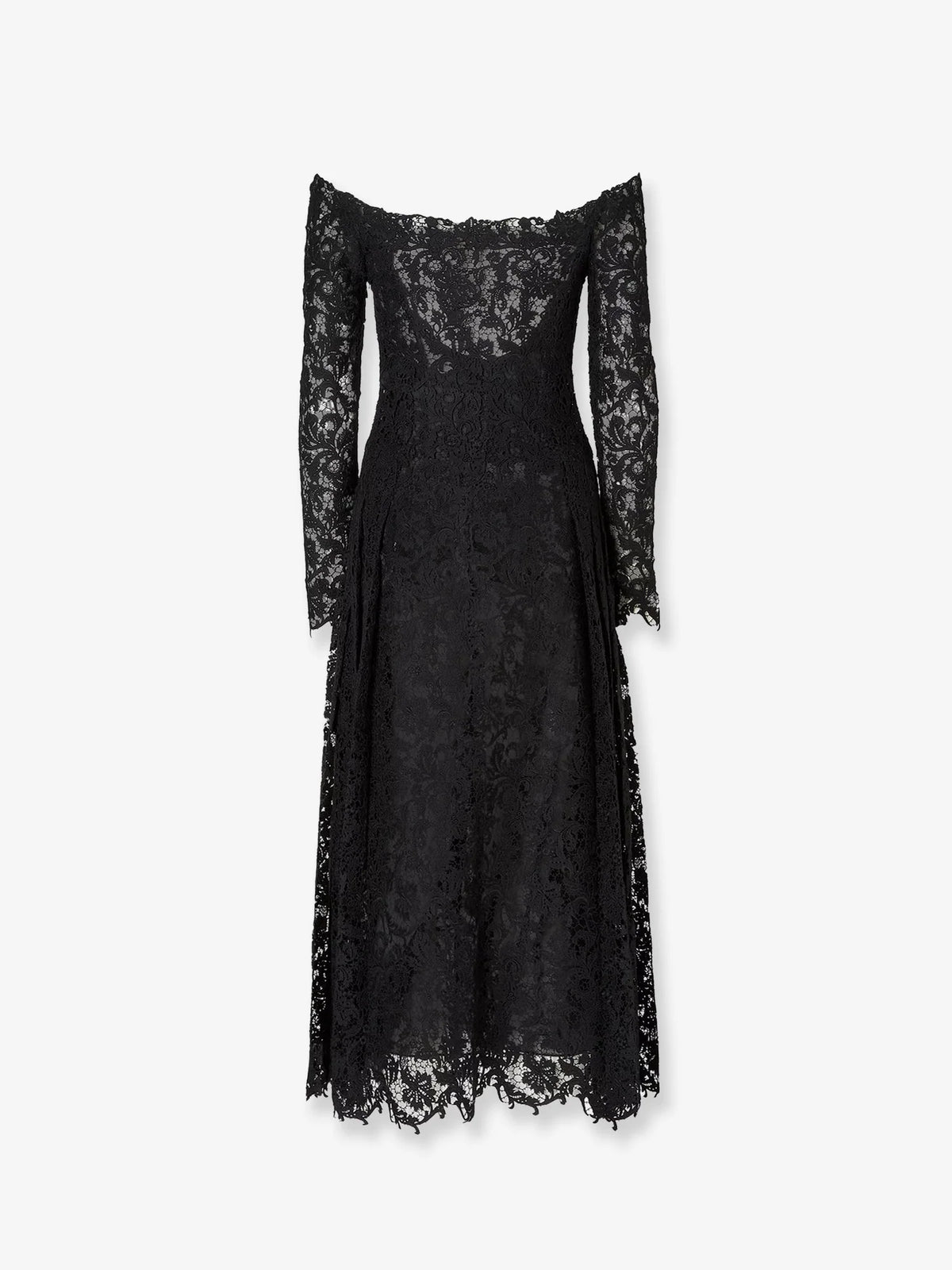 Black macramé lace dress