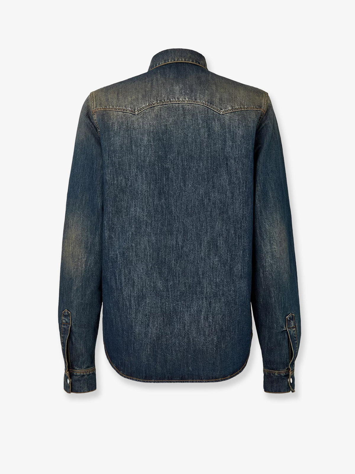 Cotton blend denim jacket with washed-out effect