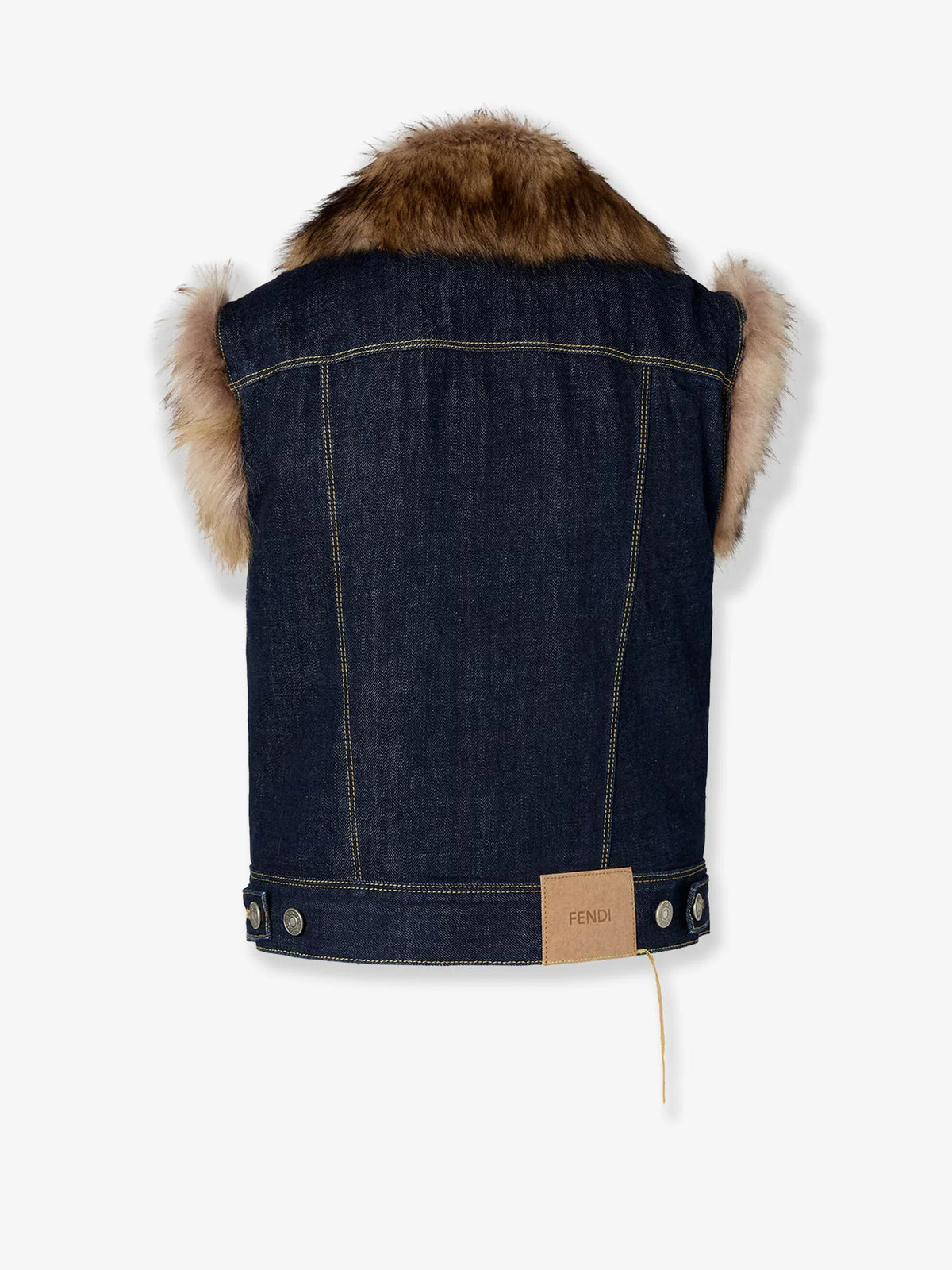 Denim and shearling vest