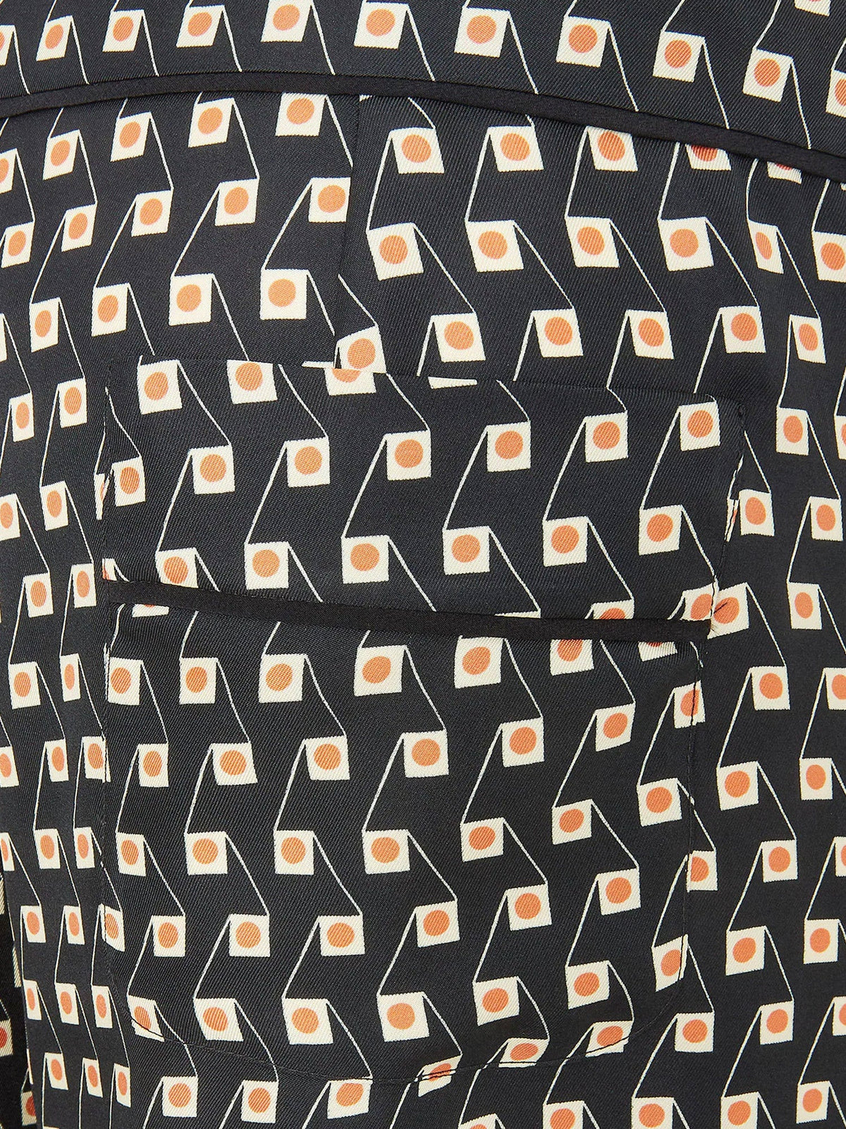 Printed black silk pajamas trousers