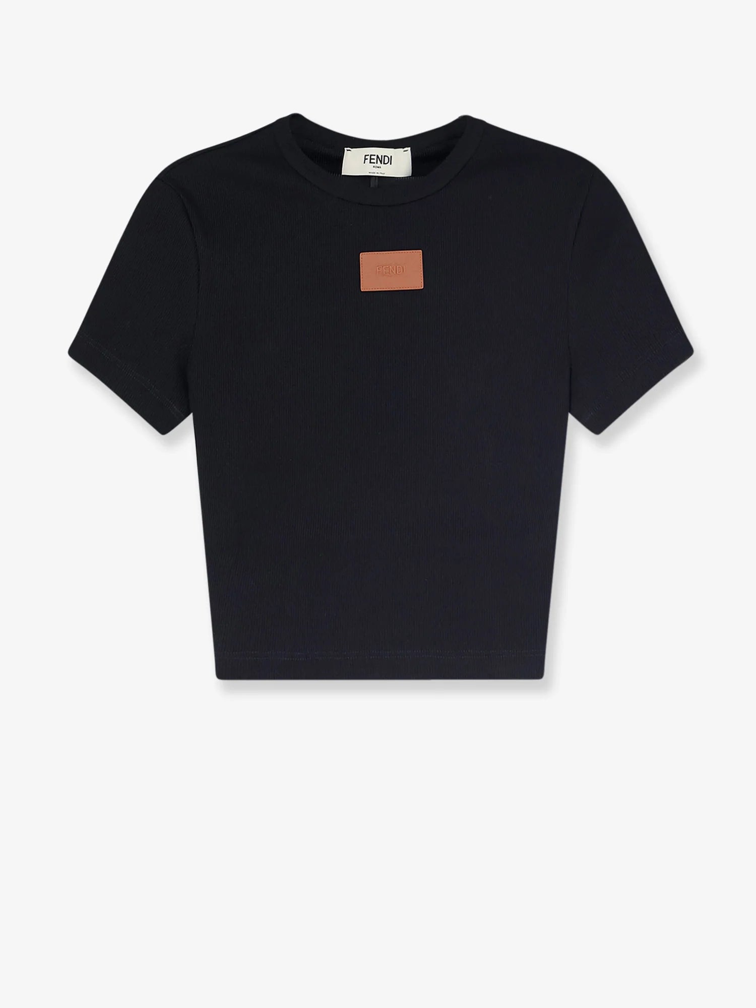 Cropped stretch cotton t-shirt