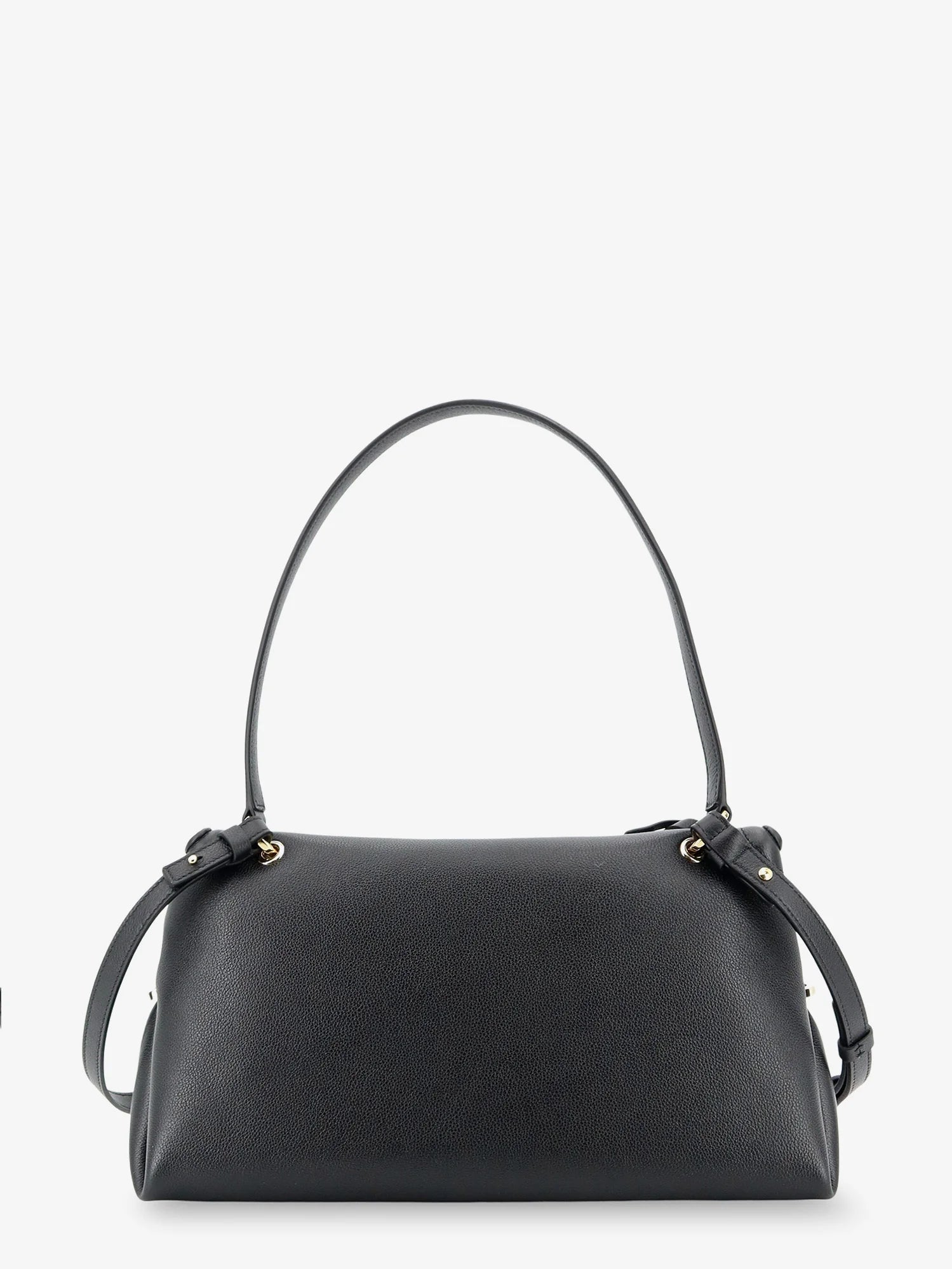 Leather shoulder bag with Gancini detail