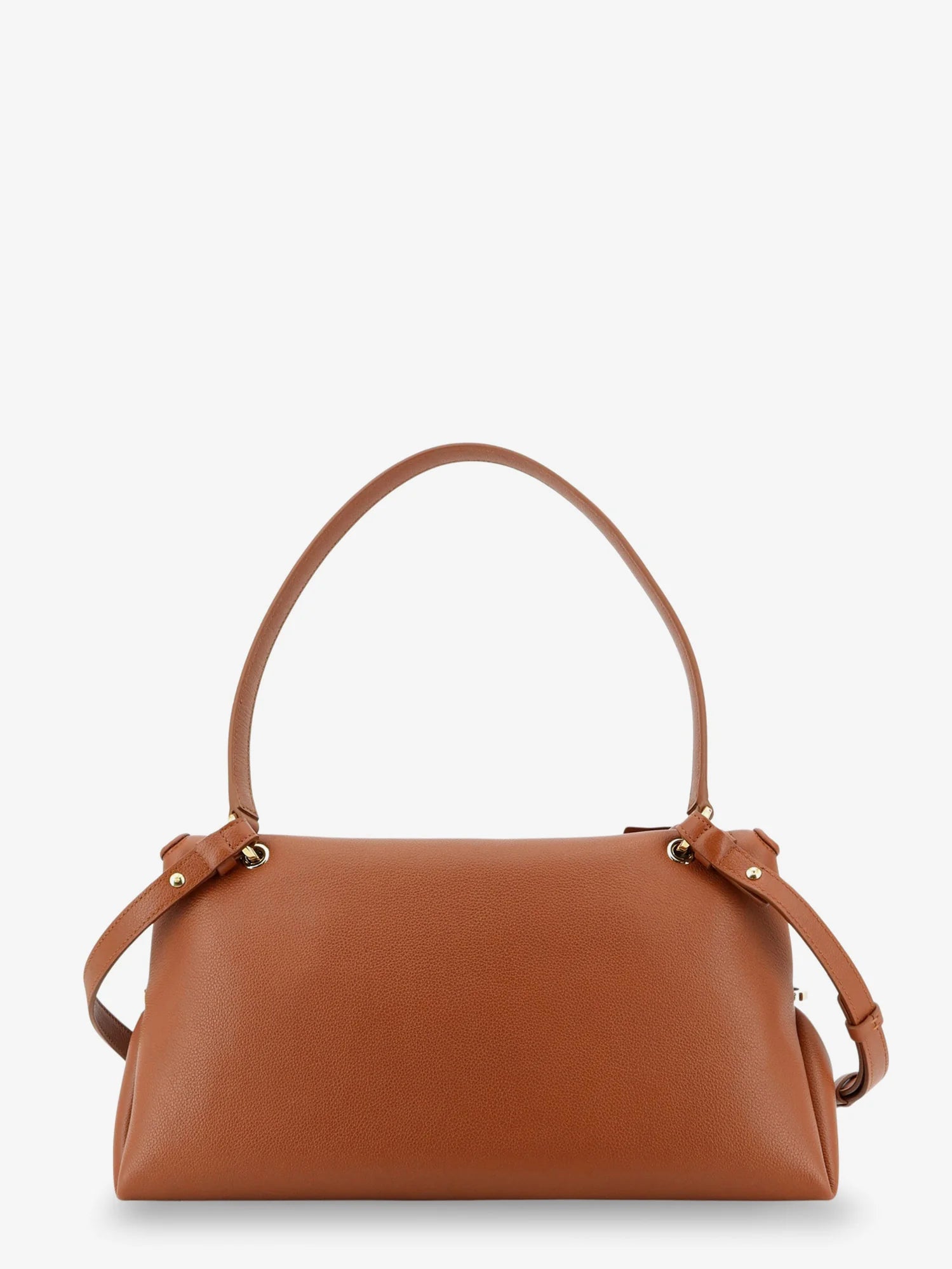 Leather shoulder bag with Gancini detail