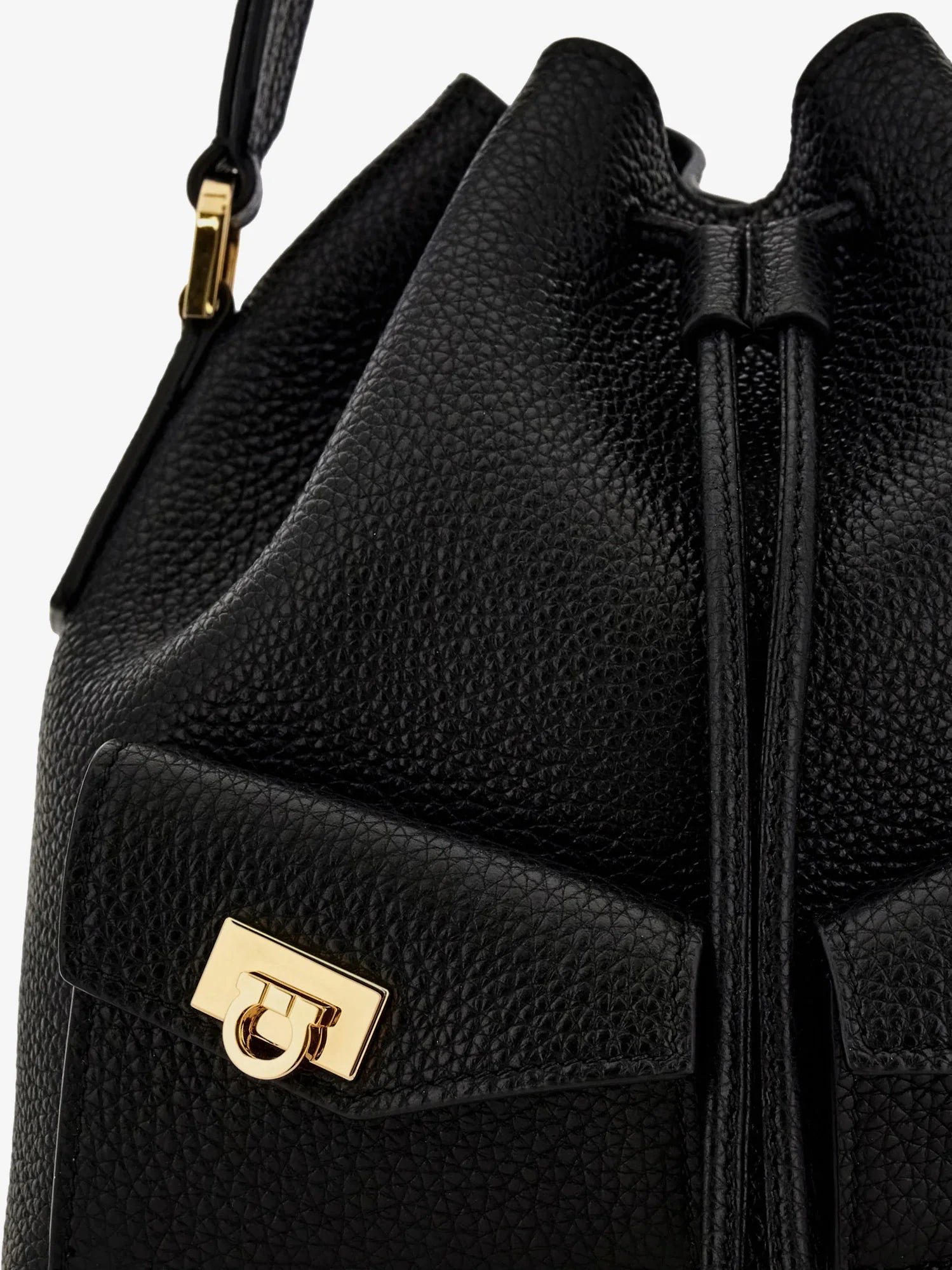 Leather bucket bag