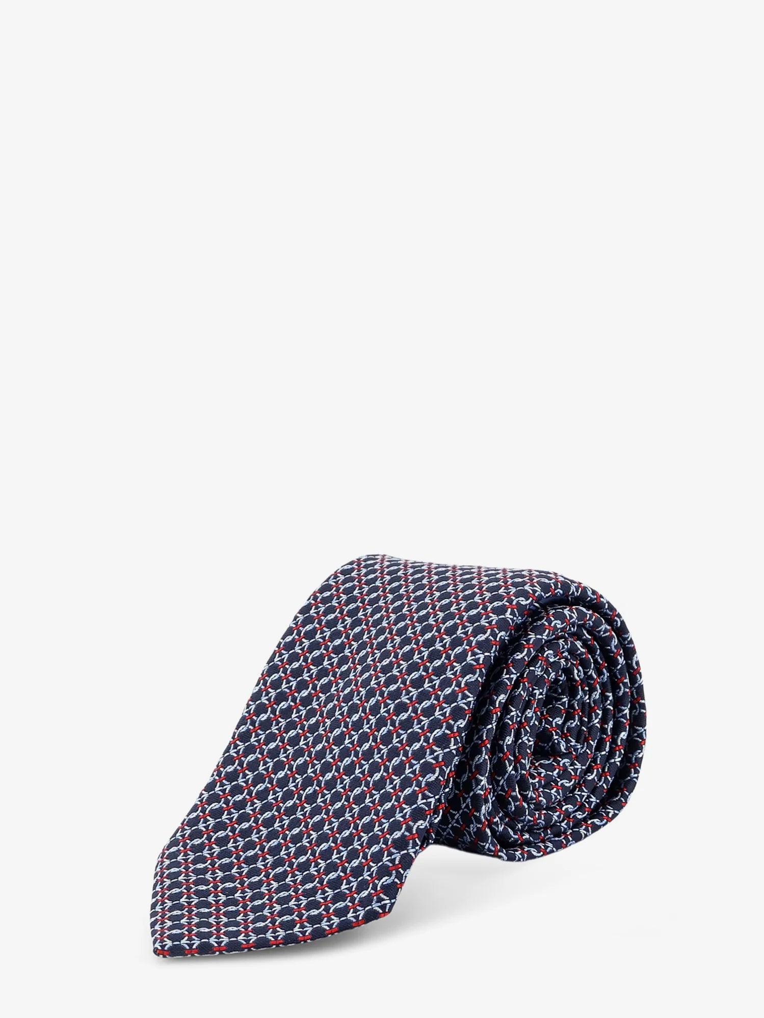 Crema silk tie with Intreccio print