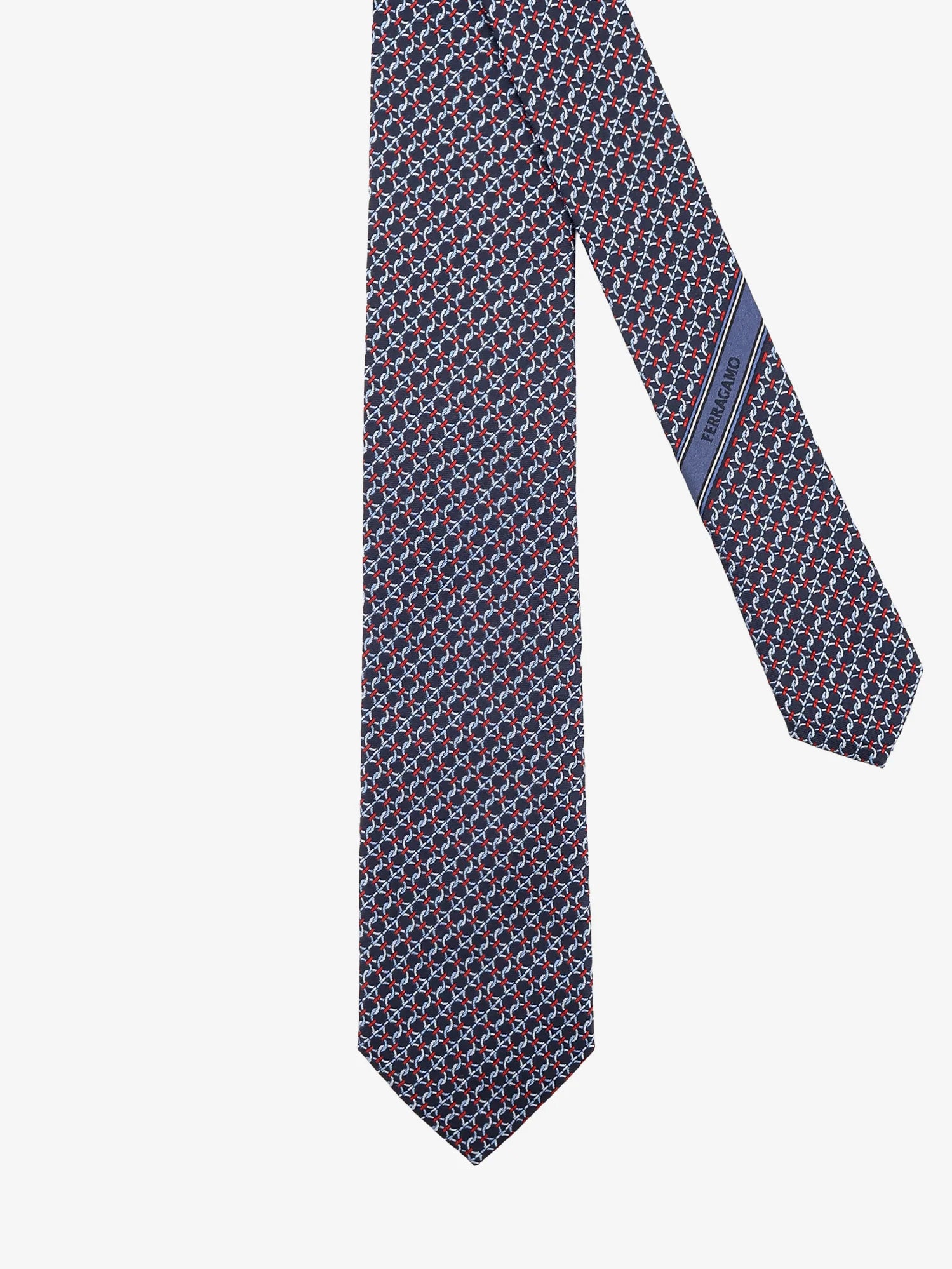 Crema silk tie with Intreccio print