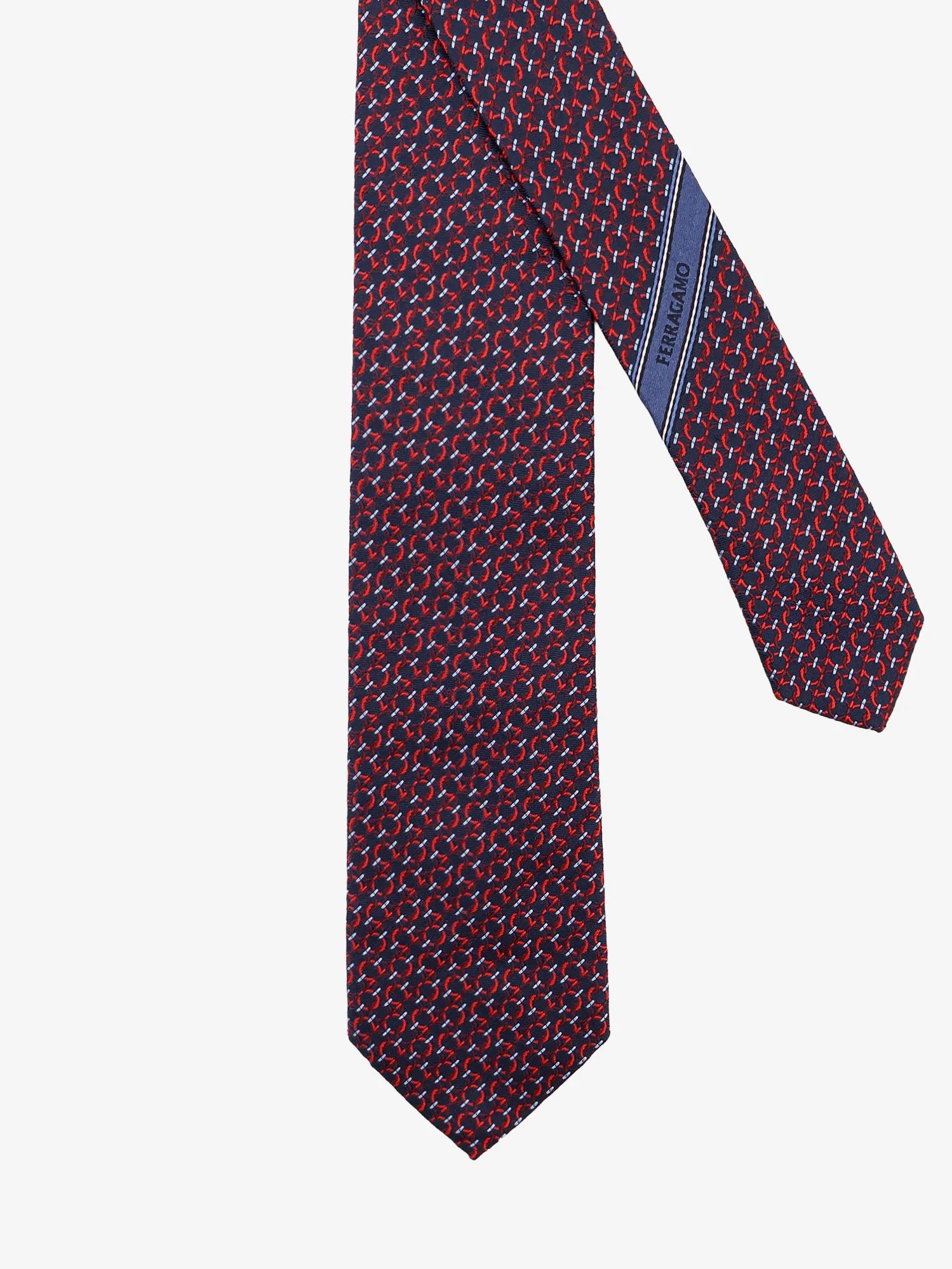 Crema silk tie with Intreccio print