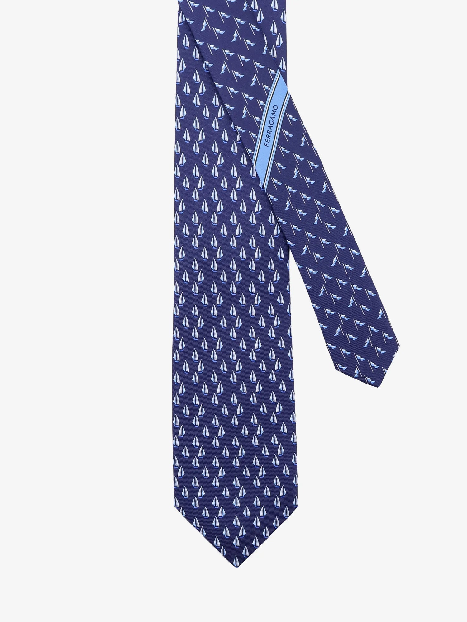 Catamarano silk tie with Nautica print