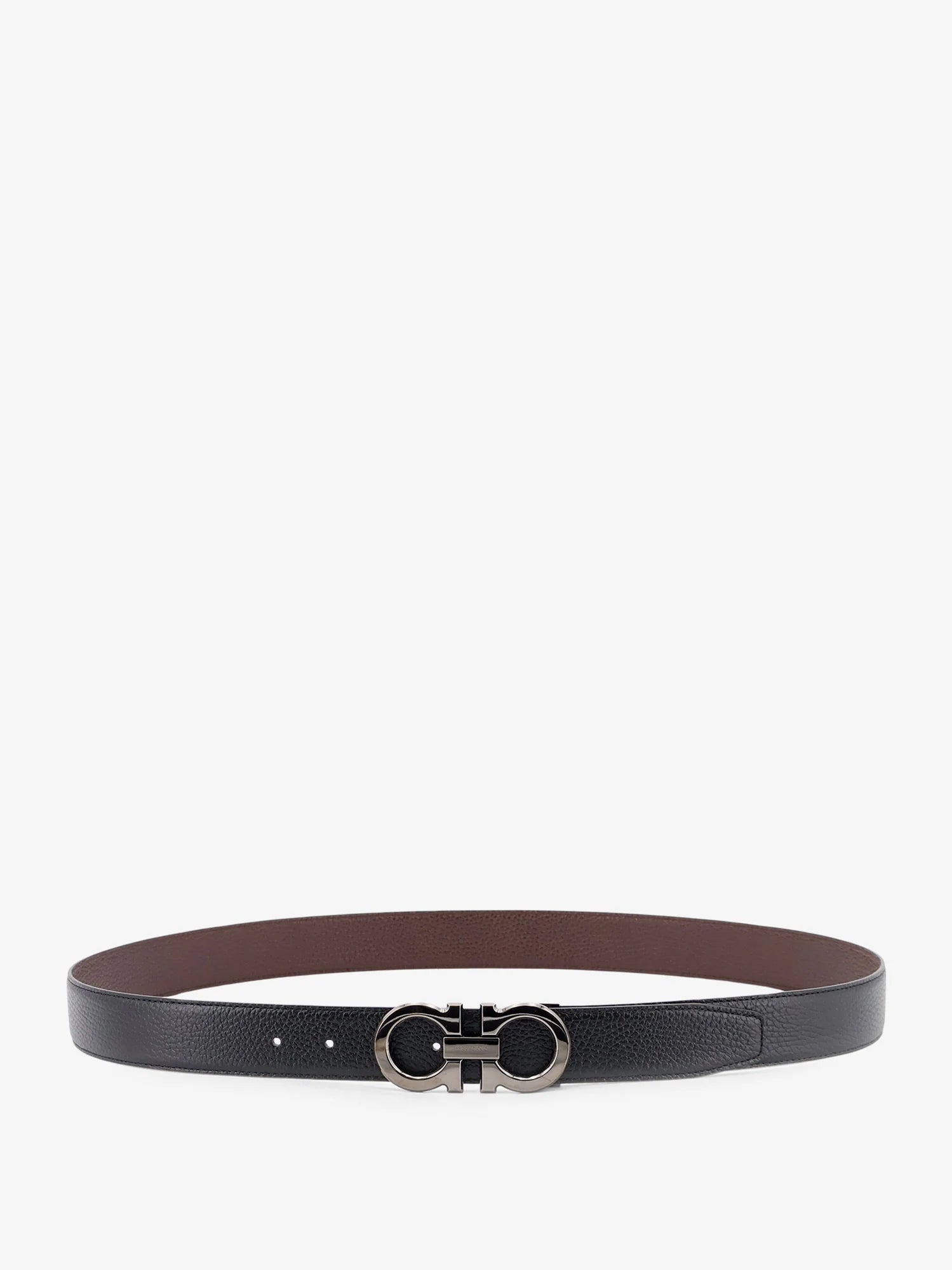 Reversible hammered leather belt