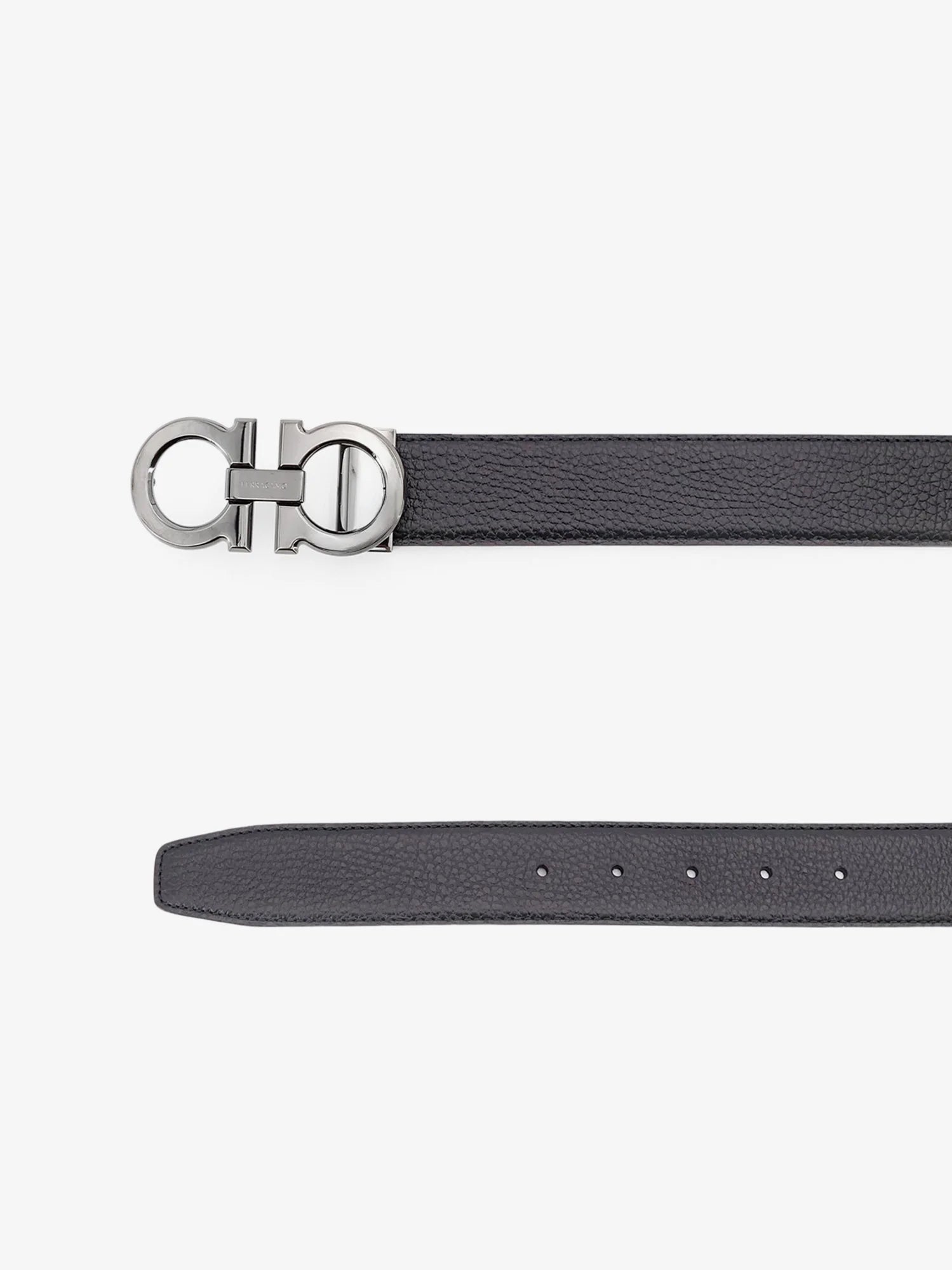 Reversible hammered leather belt