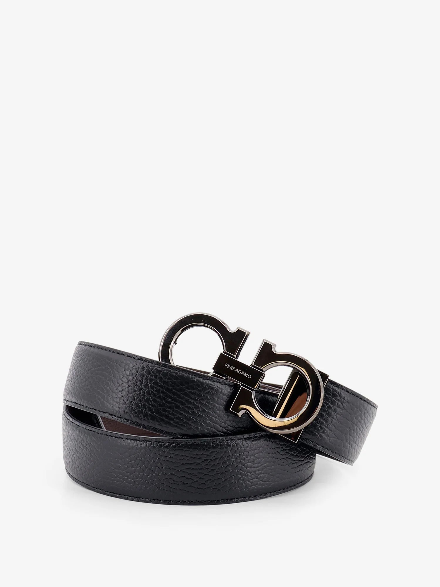 Reversible hammered leather belt