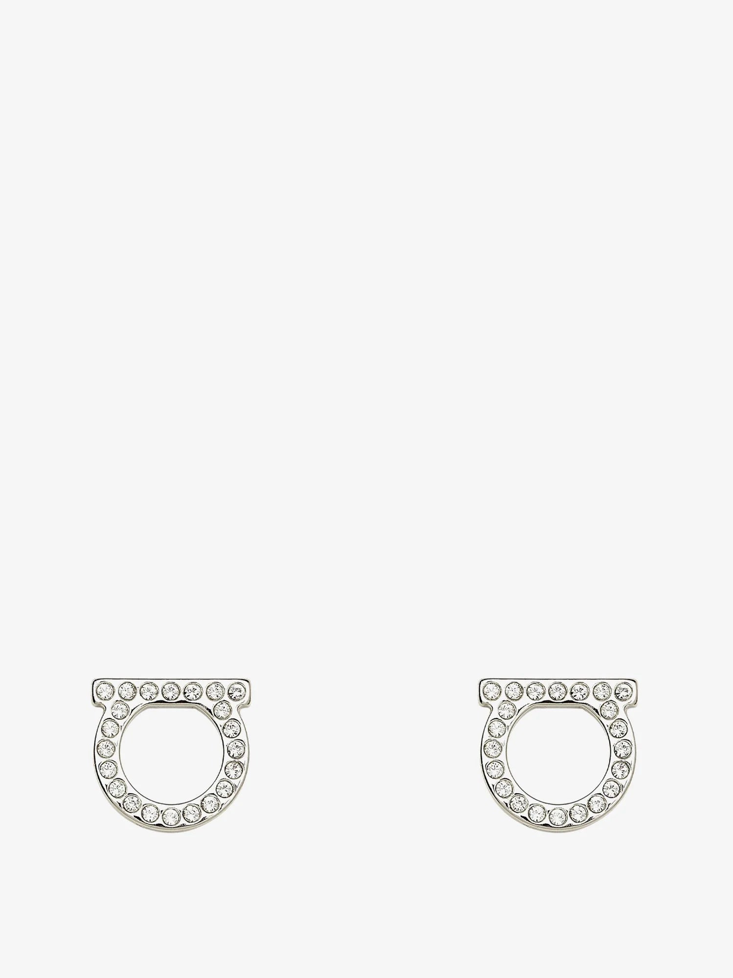 Gancini Crystals Brass Earrings