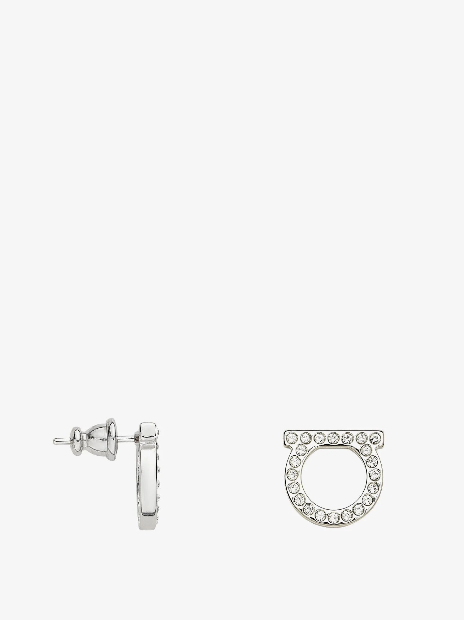 Gancini Crystals Brass Earrings