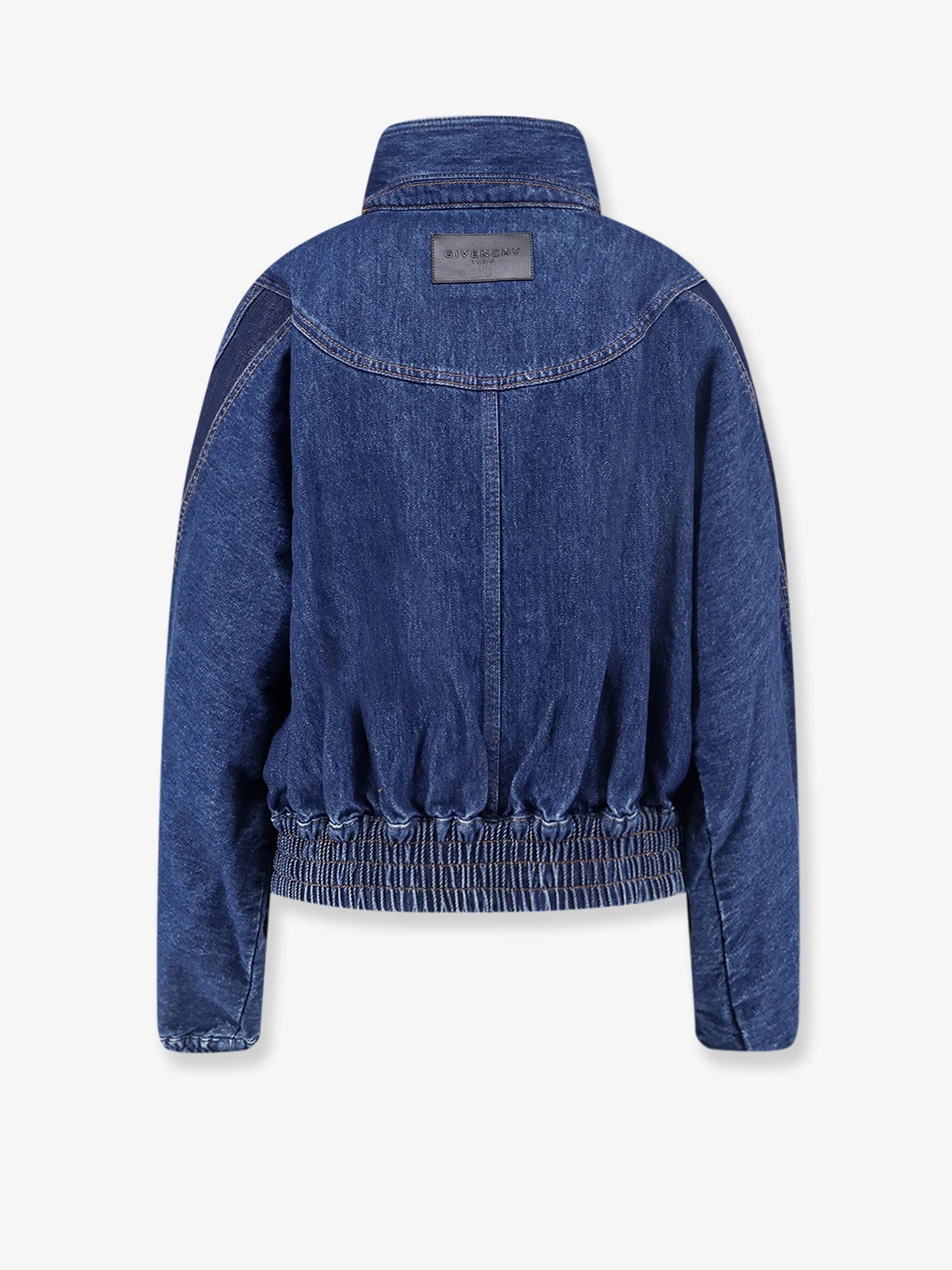 Denim jacket with embroidered lettering logo