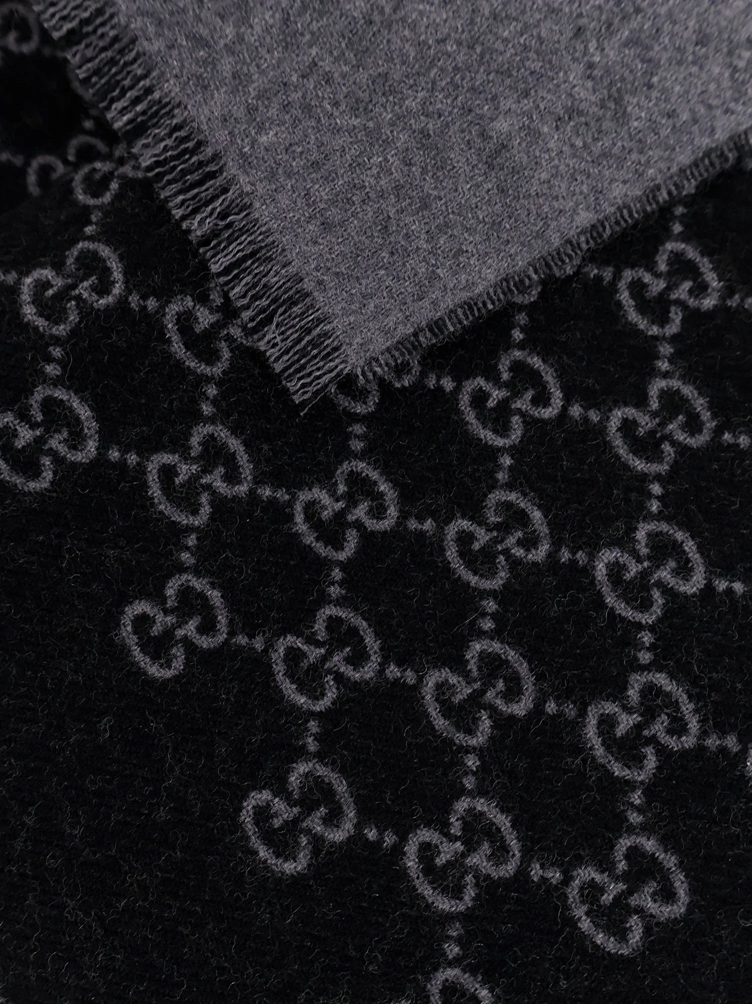 Double wool jacquard scarf with GG motif