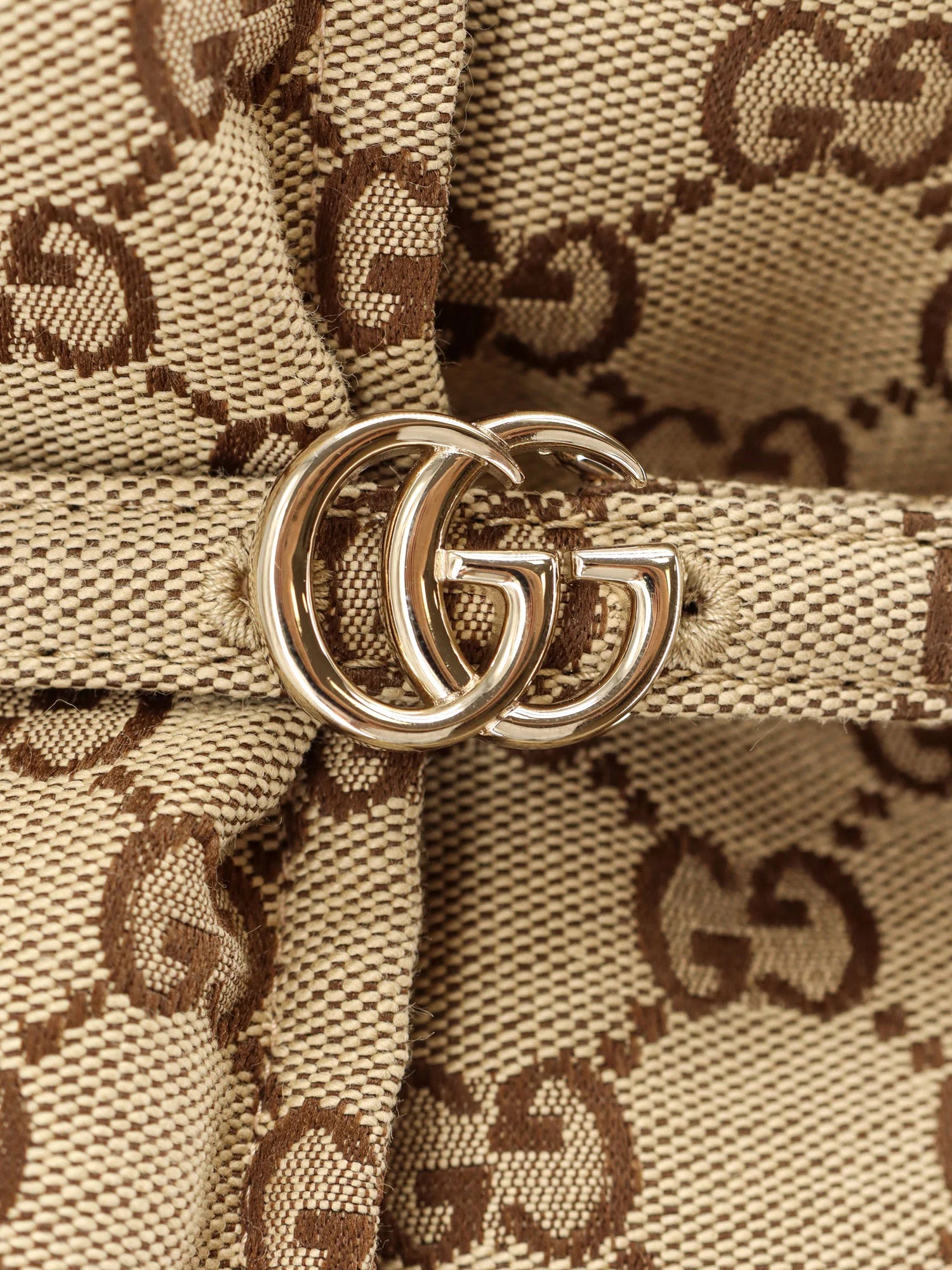 GG Fabric padded jacket with belt