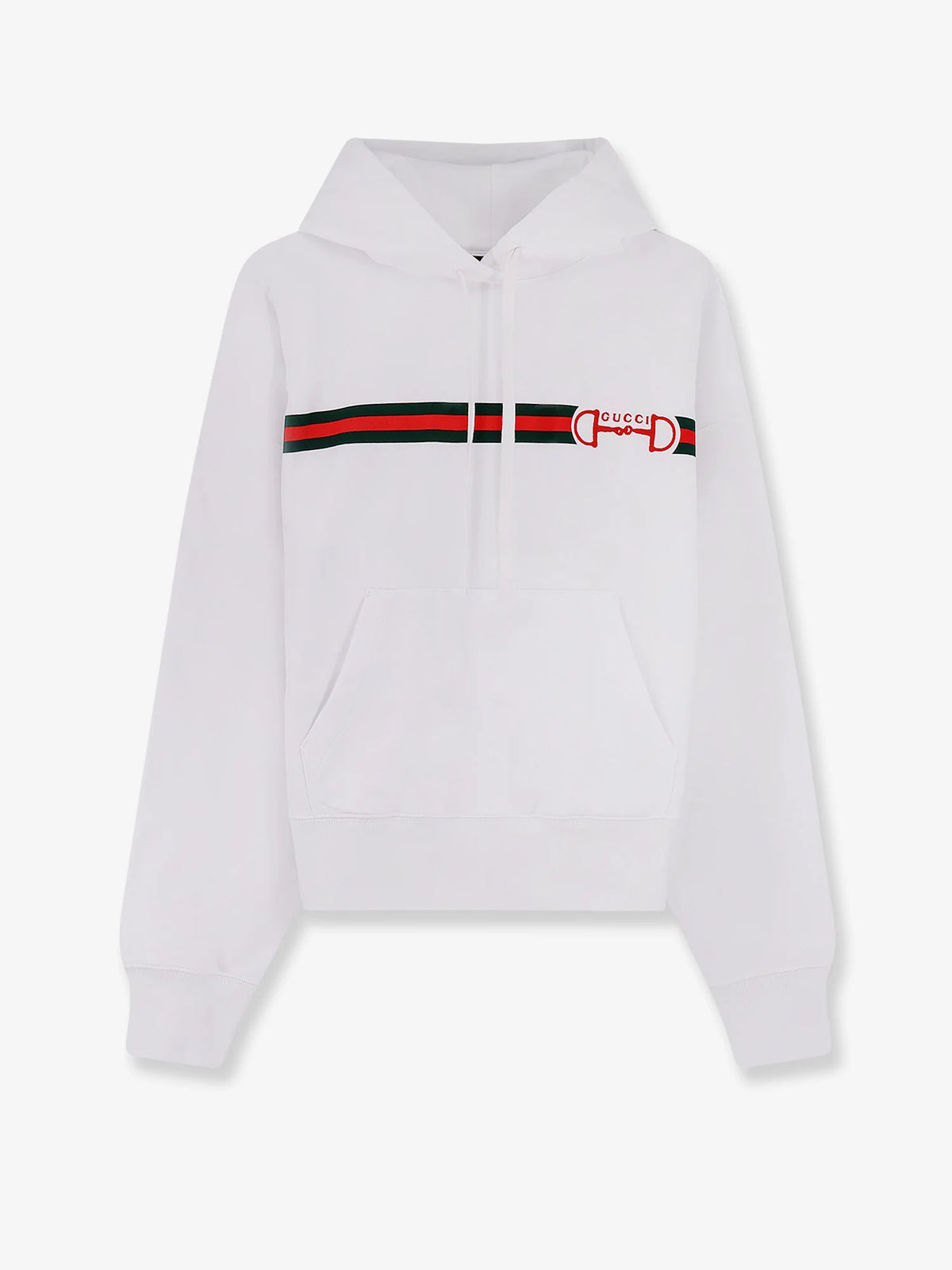 Cotton sweatshirt with embroidered Horsebit on the front