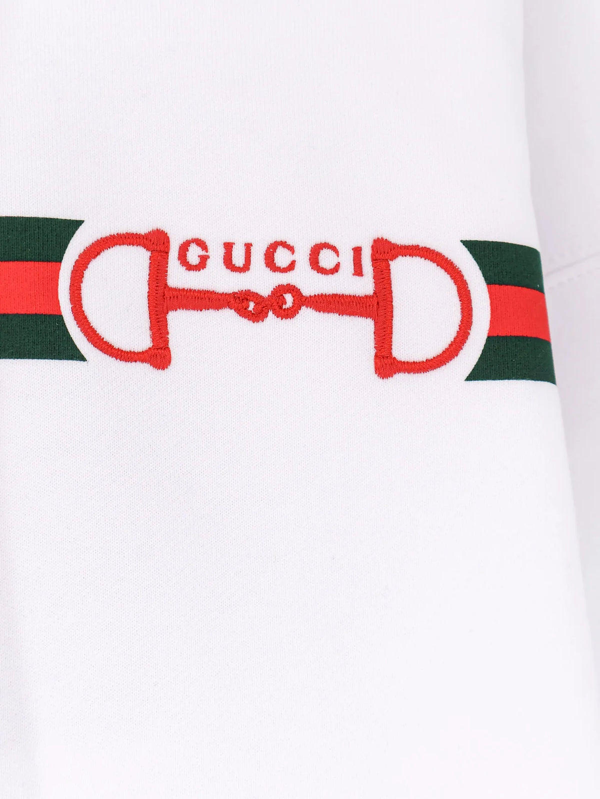Cotton sweatshirt with embroidered Horsebit on the front