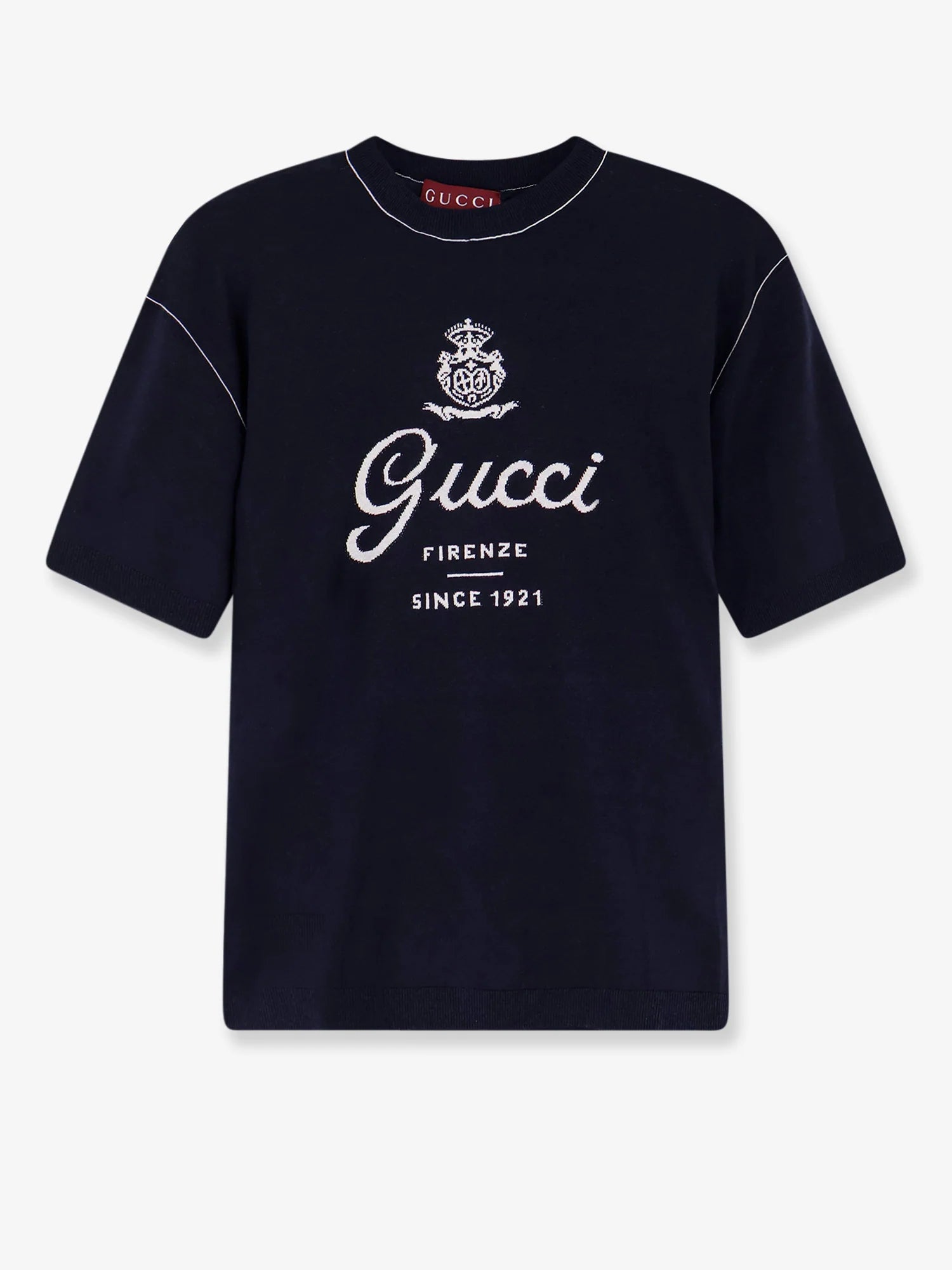 Silk and linen sweater with Gucci Firenze Since 1921 inlay