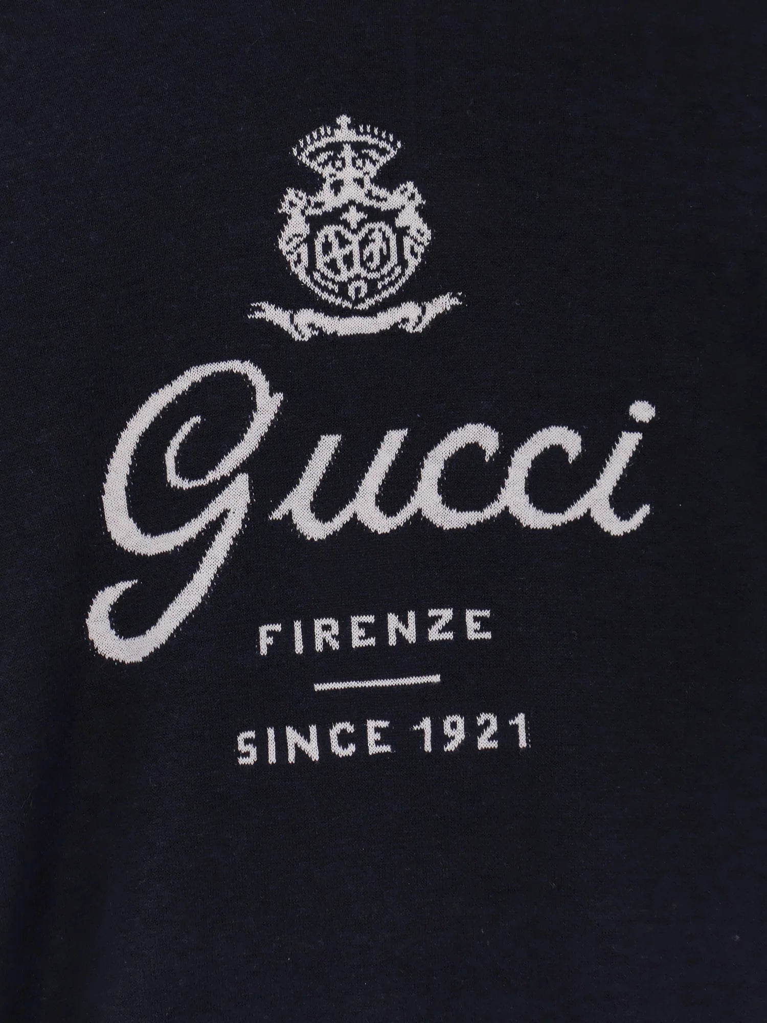 Silk and linen sweater with Gucci Firenze Since 1921 inlay
