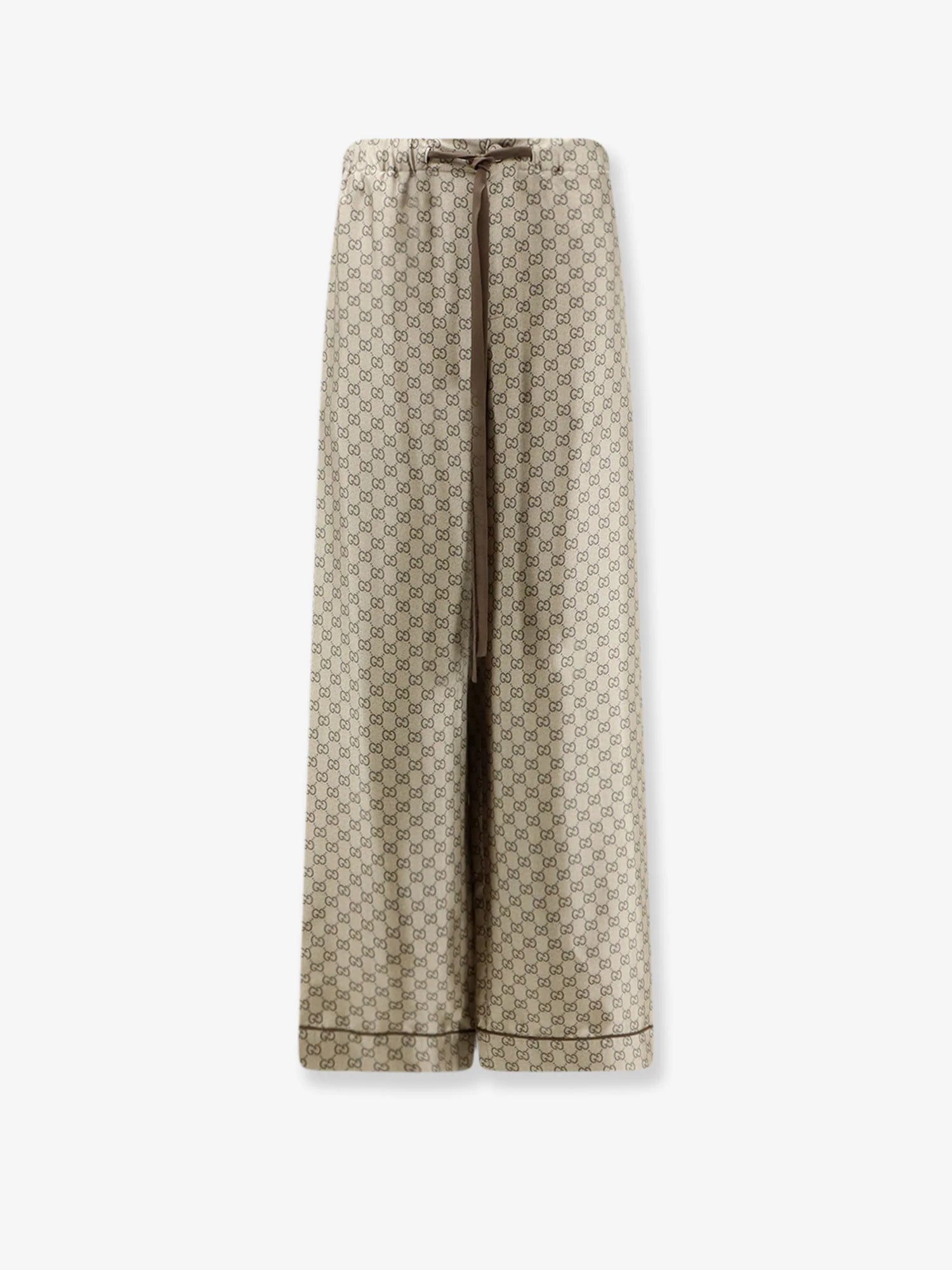 Silk trousers with all-over GG motif
