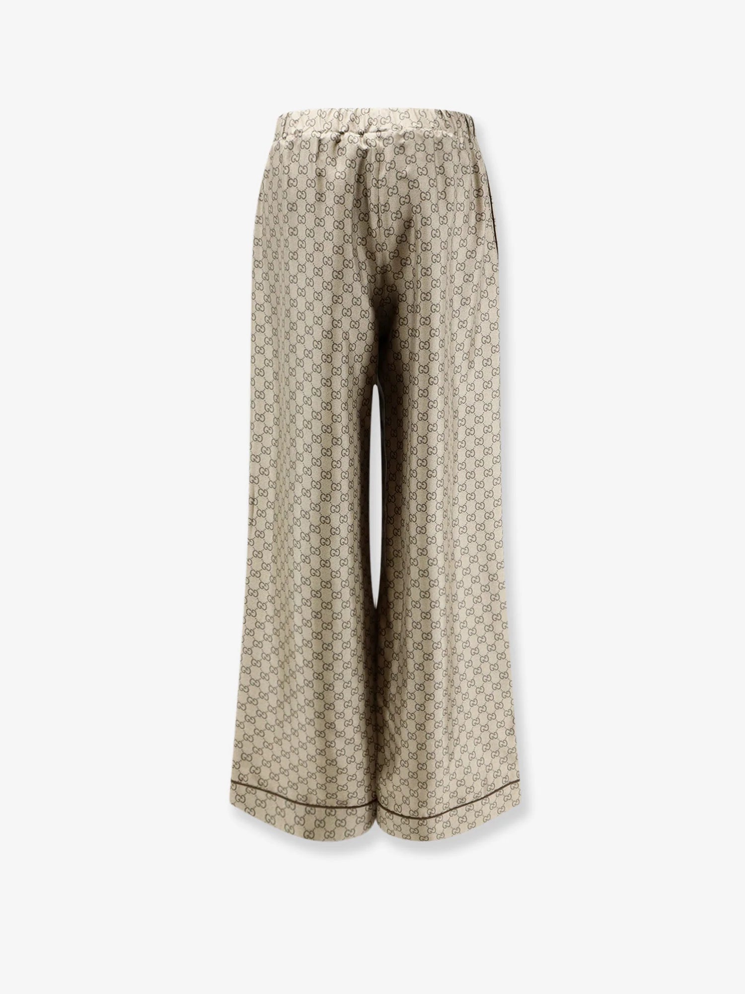Silk trousers with all-over GG motif