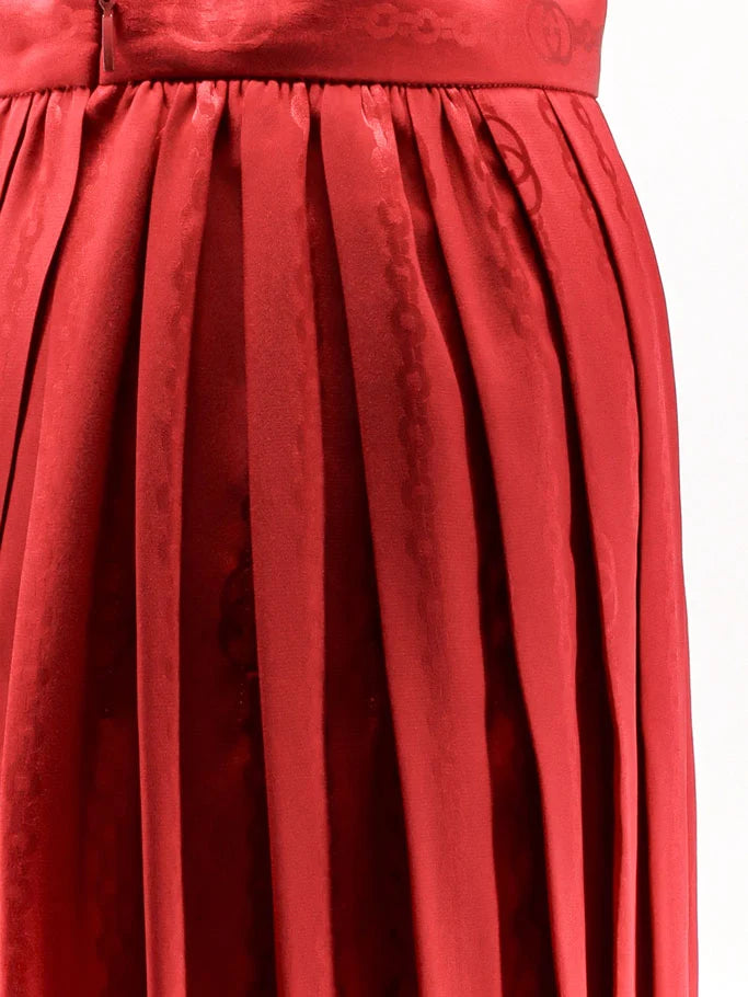 Silk midi skirt with floral print