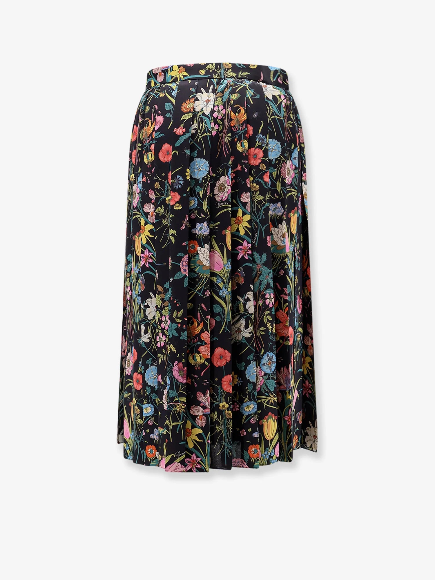 Silk midi skirt with floral print