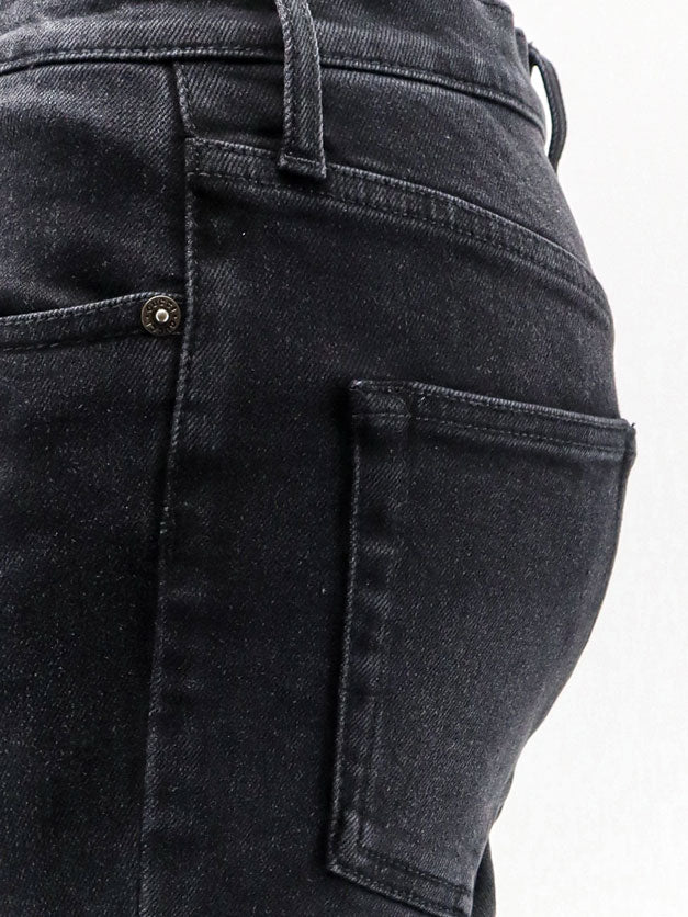 Slim Fit black denim trousers