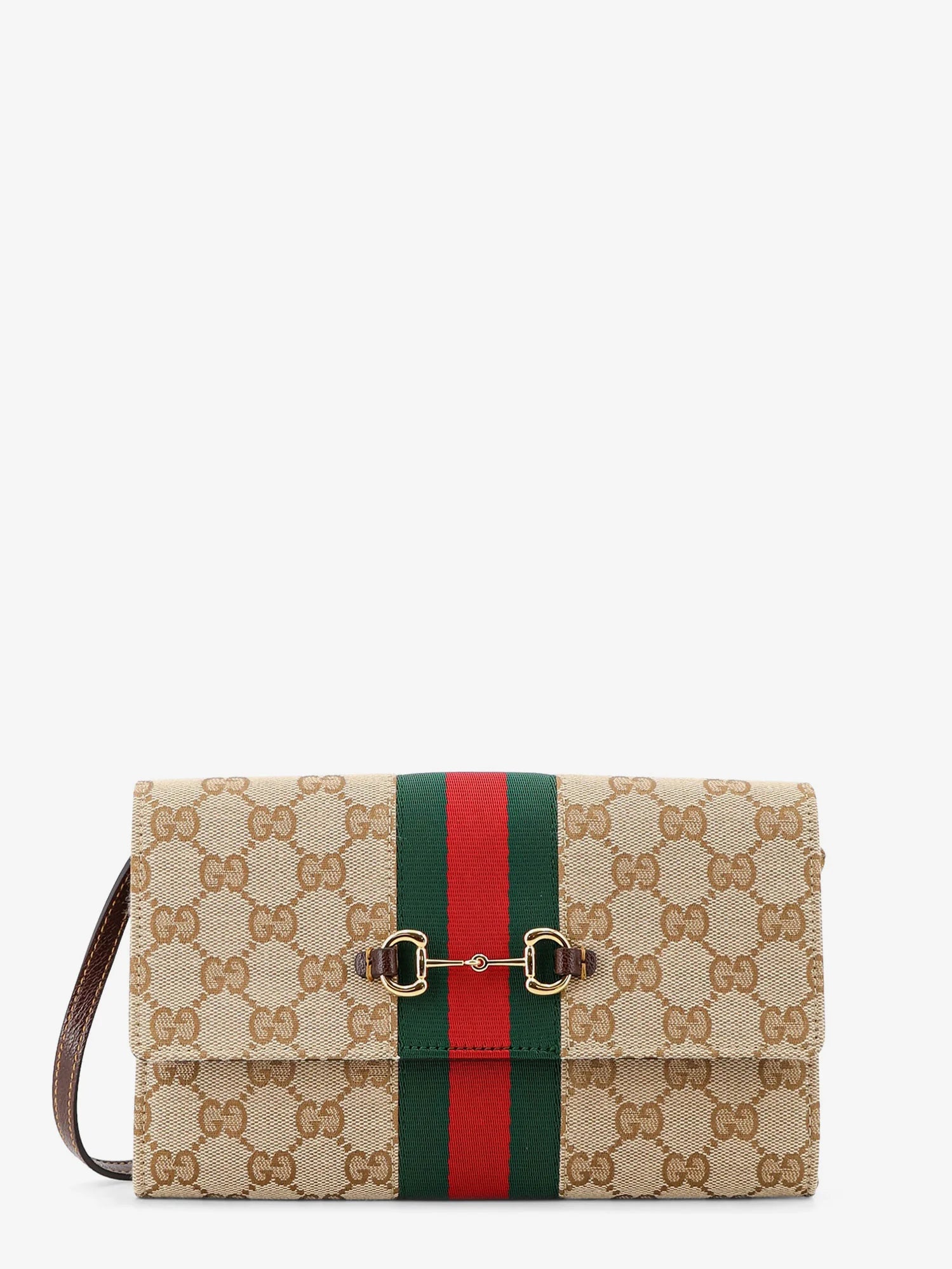 Gucci Horsebit Web GG fabric wallet