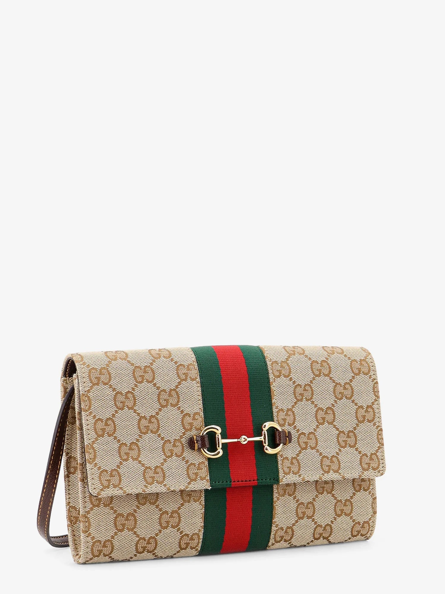 Gucci Horsebit Web GG fabric wallet