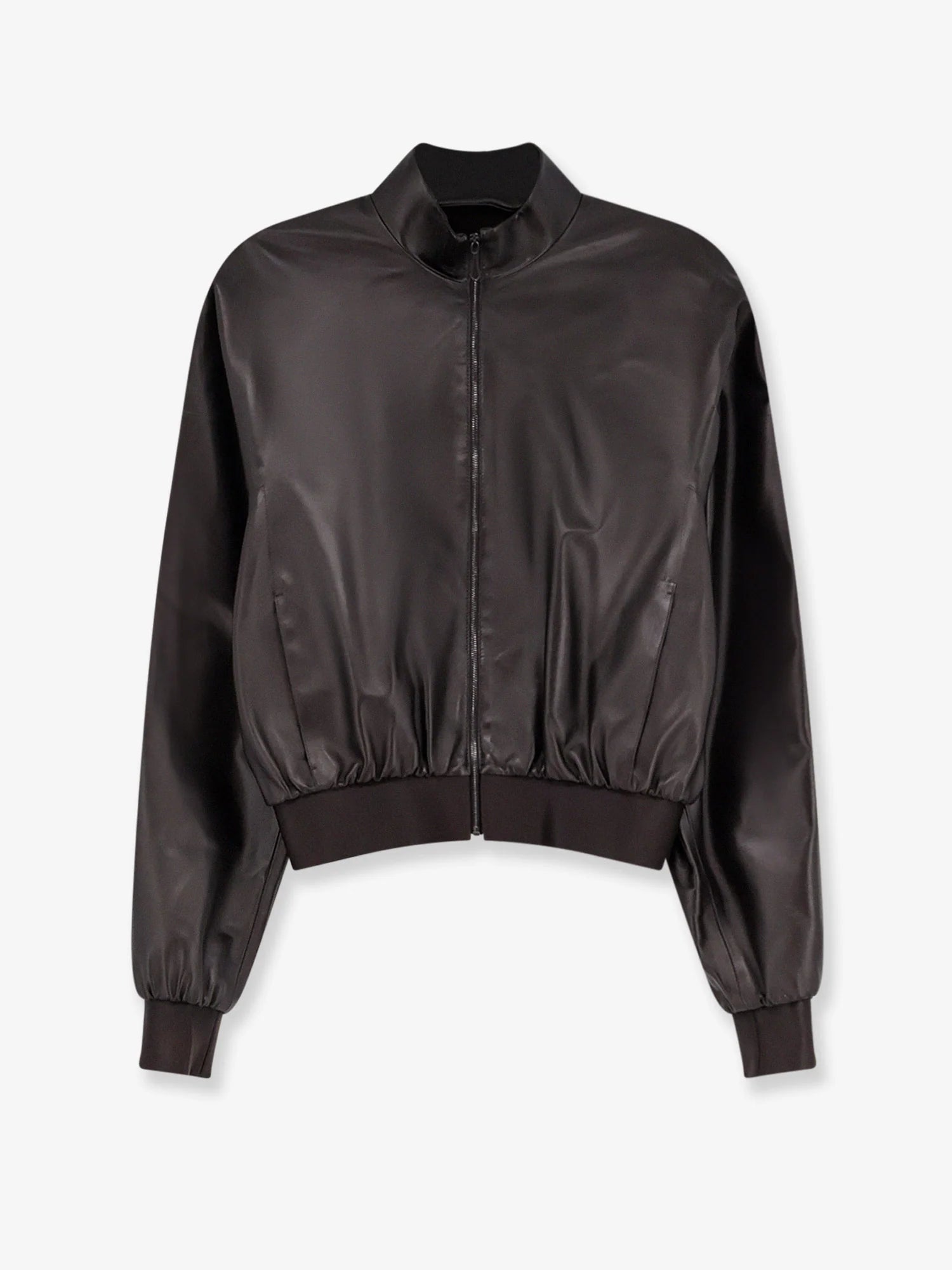 Soft nappa leather bomber jacket