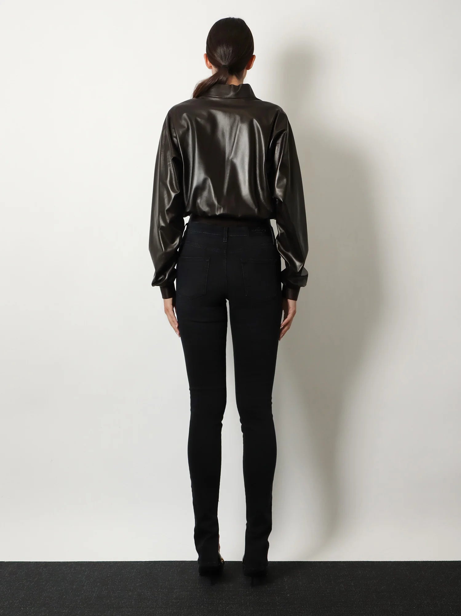 Soft nappa leather bomber jacket