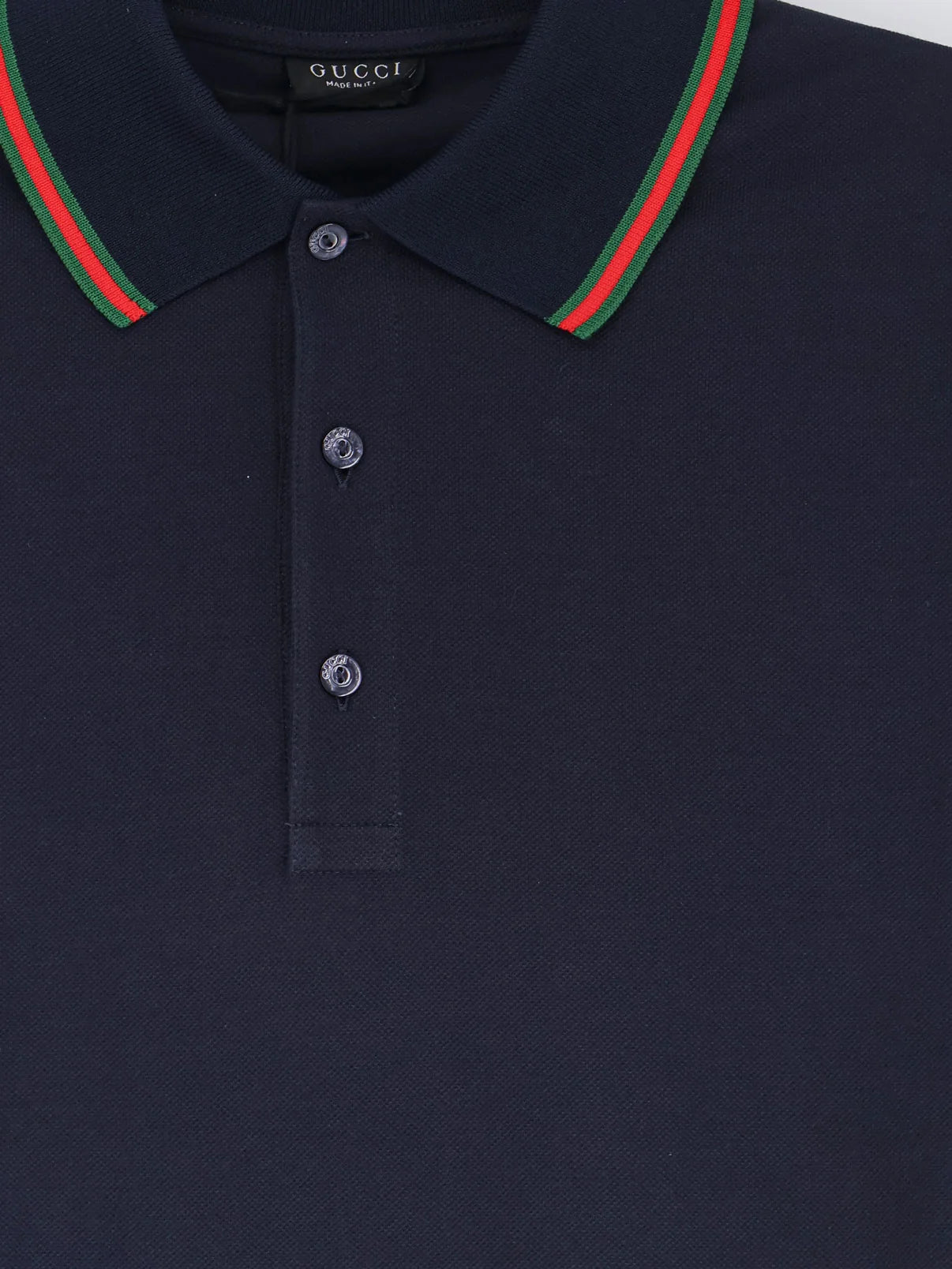Cotton polo with Nastro Web detail on the collar