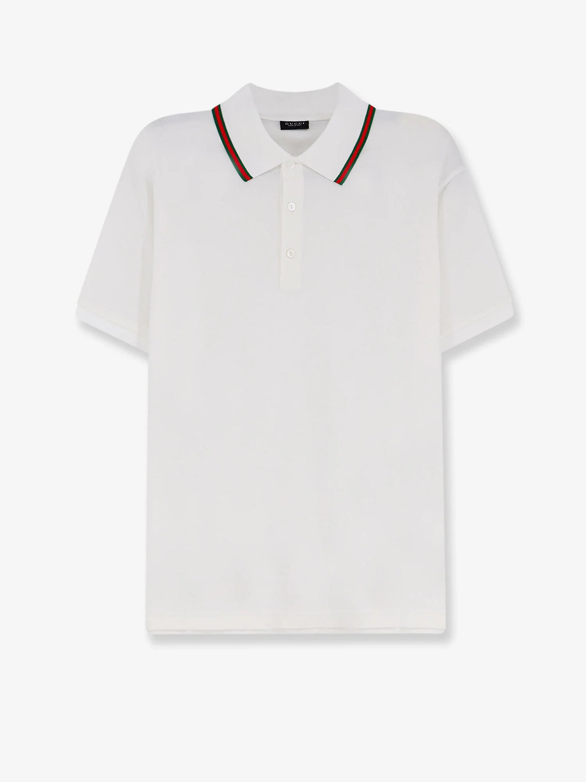 Cotton polo with Nastro Web detail on the collar