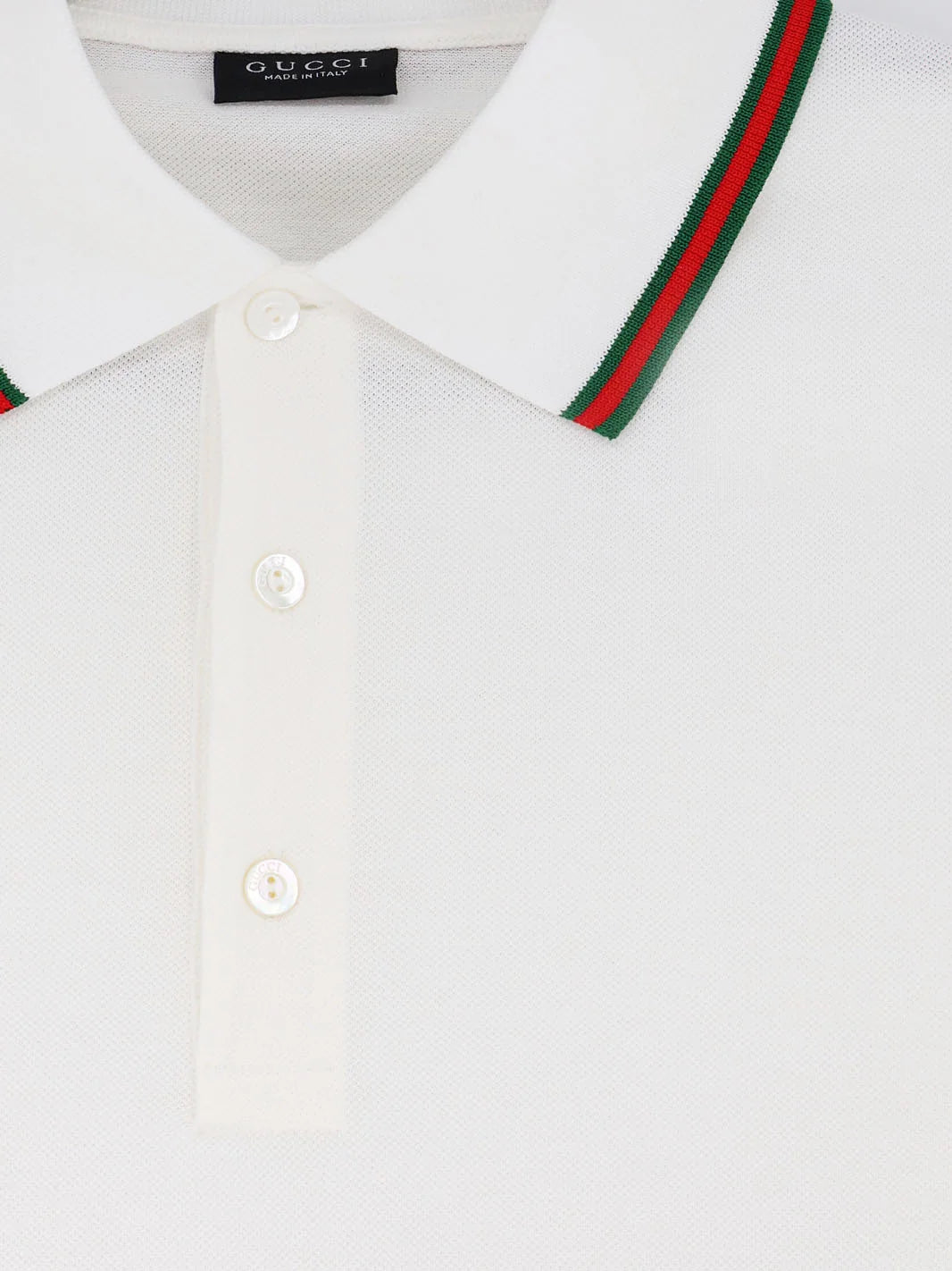 Cotton polo with Nastro Web detail on the collar