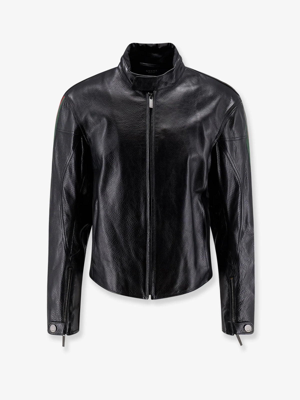 Leather bomber with Web details
