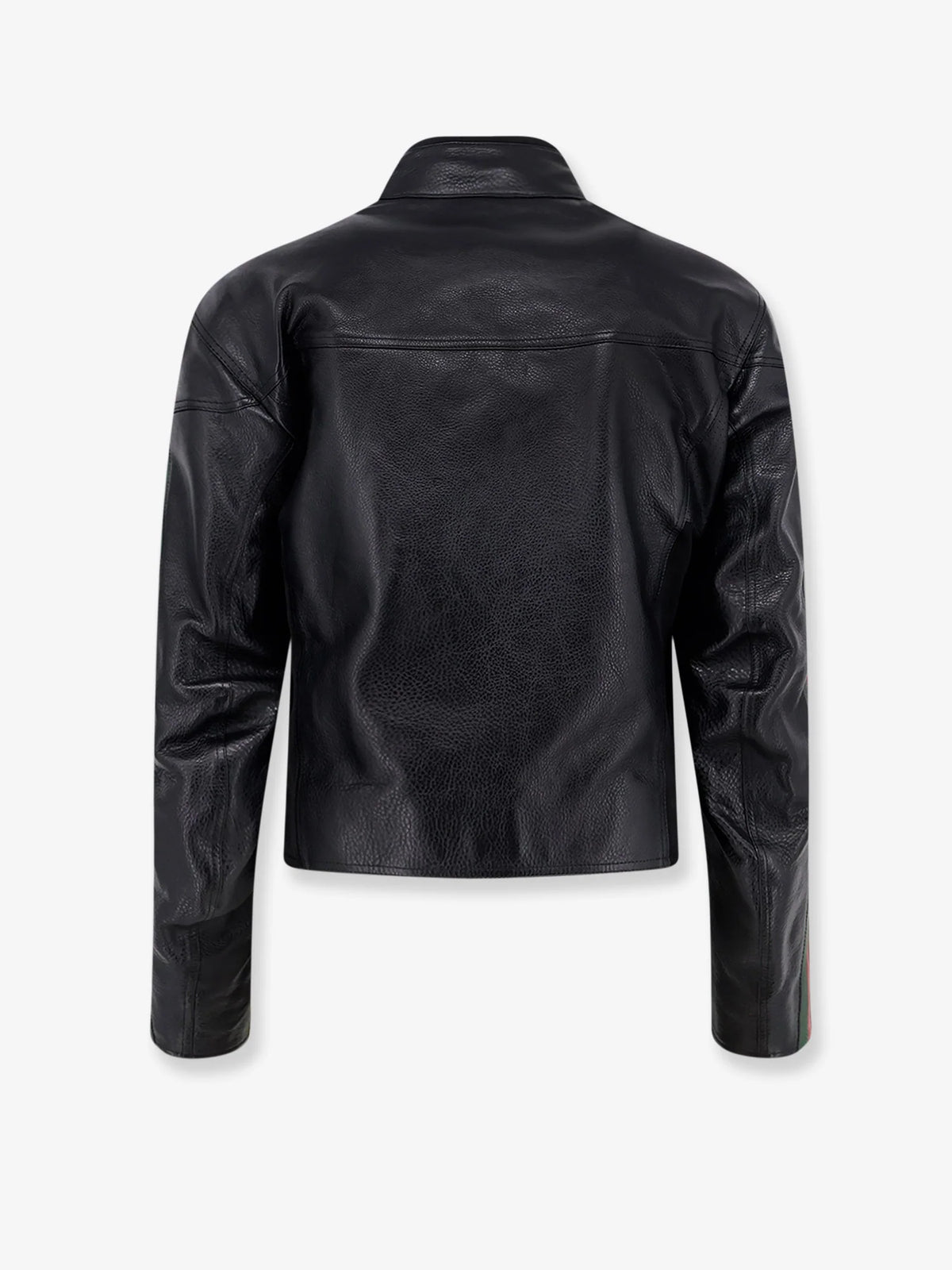 Leather bomber with Web details