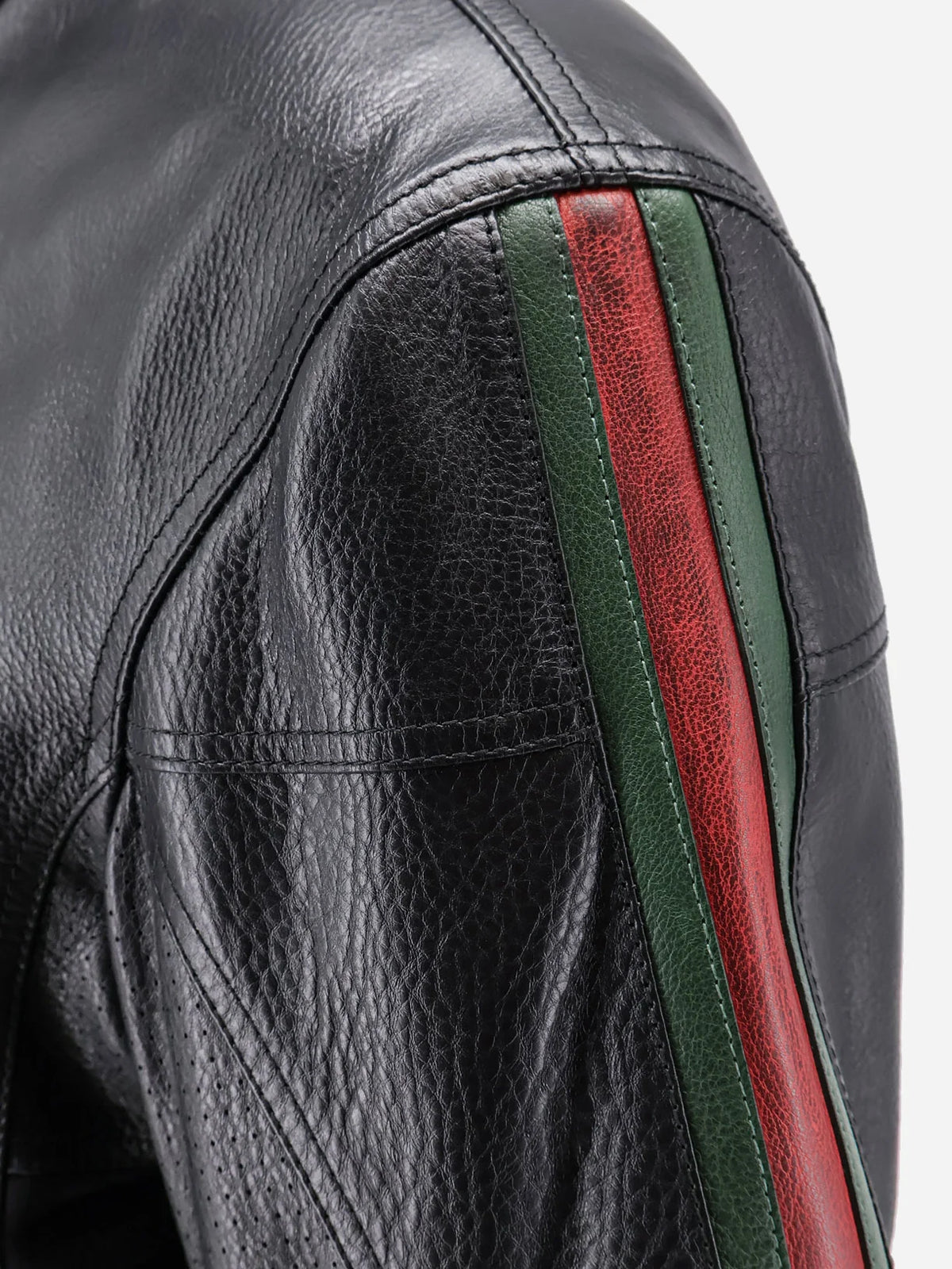 Leather bomber with Web details