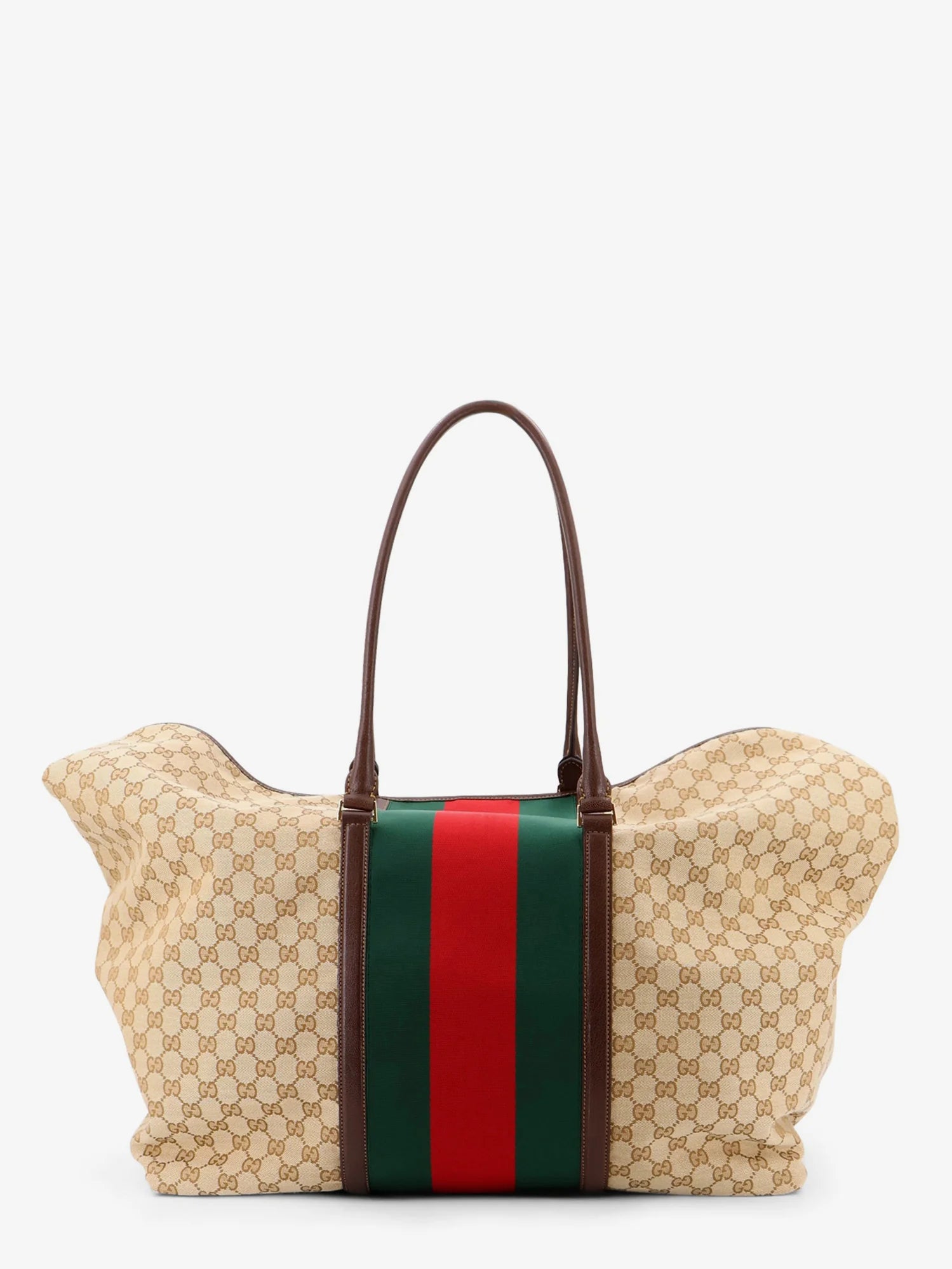 GG fabric travel bag with Web detail on the front