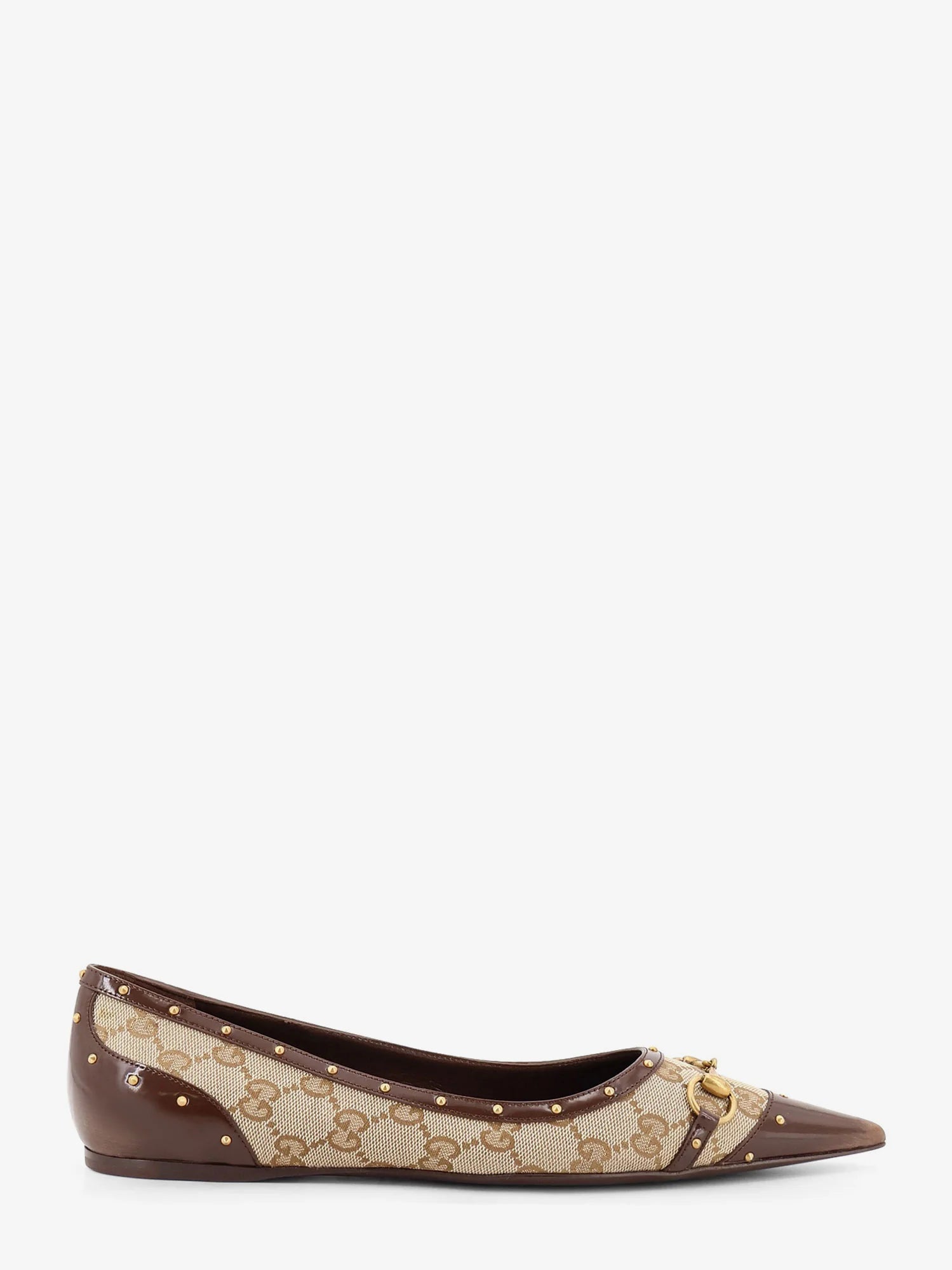 Savoy GG fabric ballerinas with stud detail