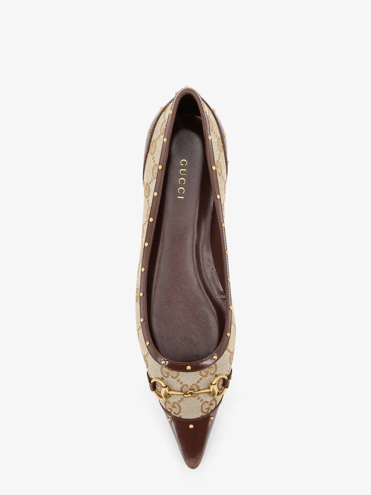 Savoy GG fabric ballerinas with stud detail