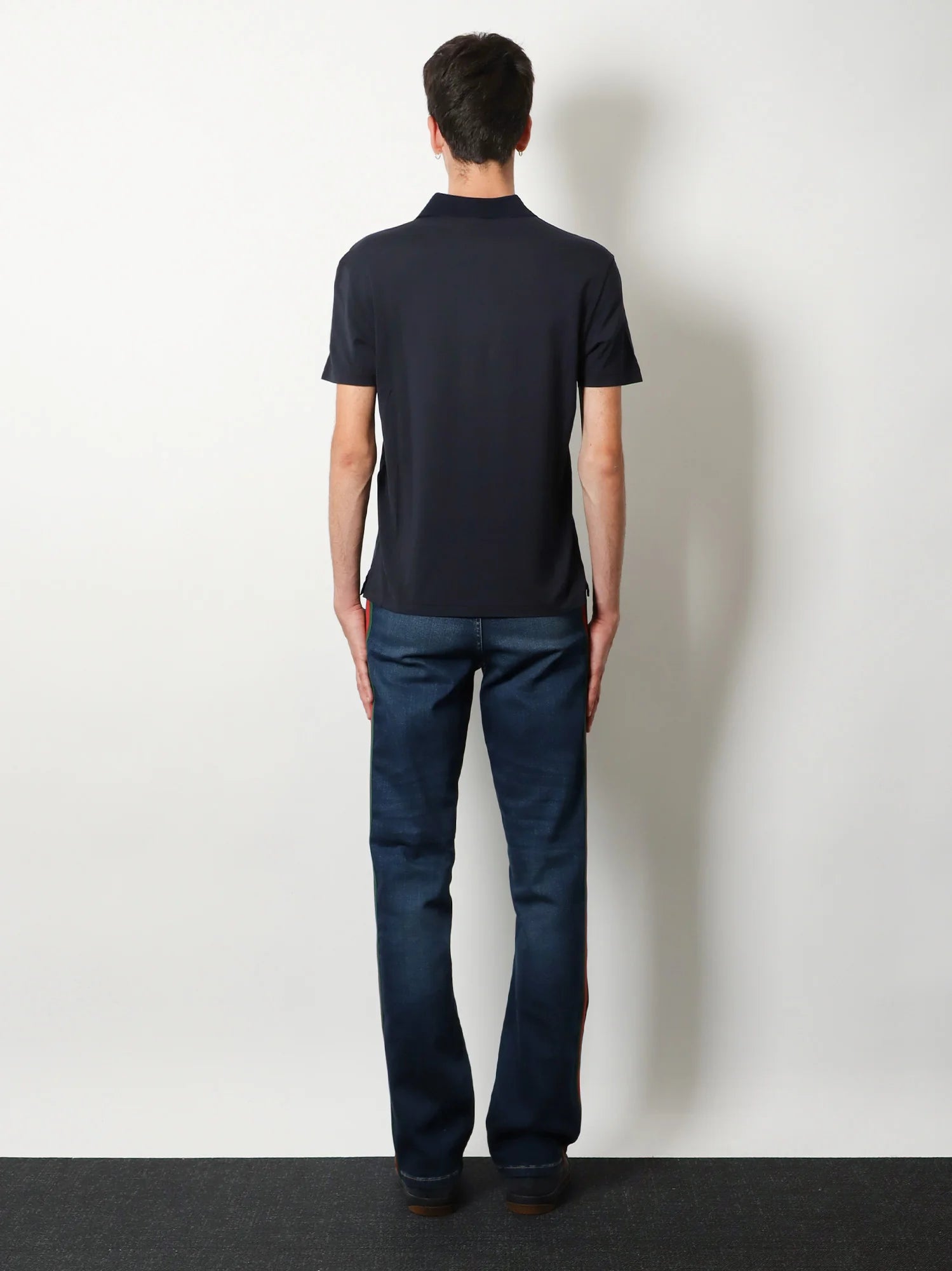 Cotton polo shirt with Web print on the front