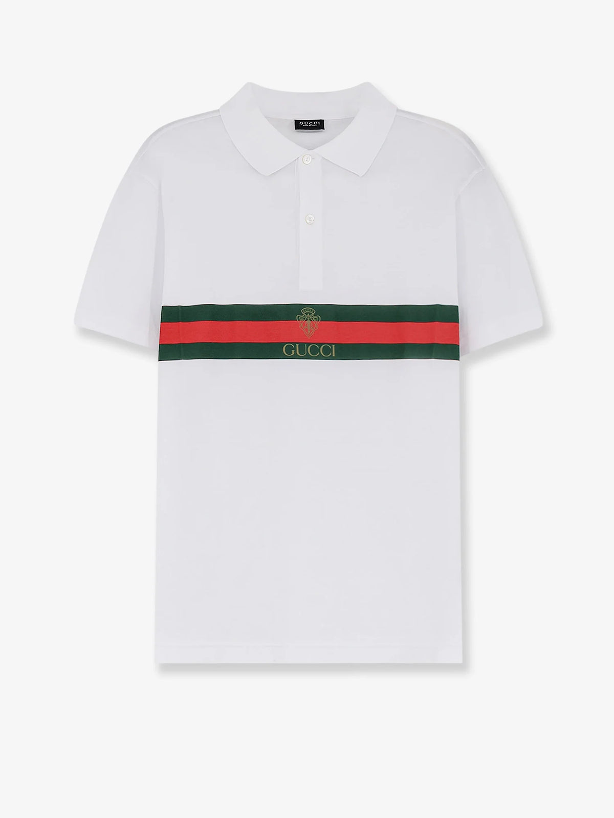 Cotton polo shirt with Web print on the front