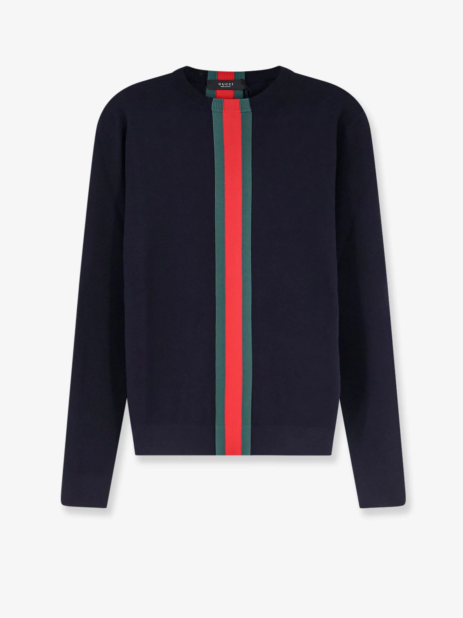 Cotton sweater with Nastro Web inlay