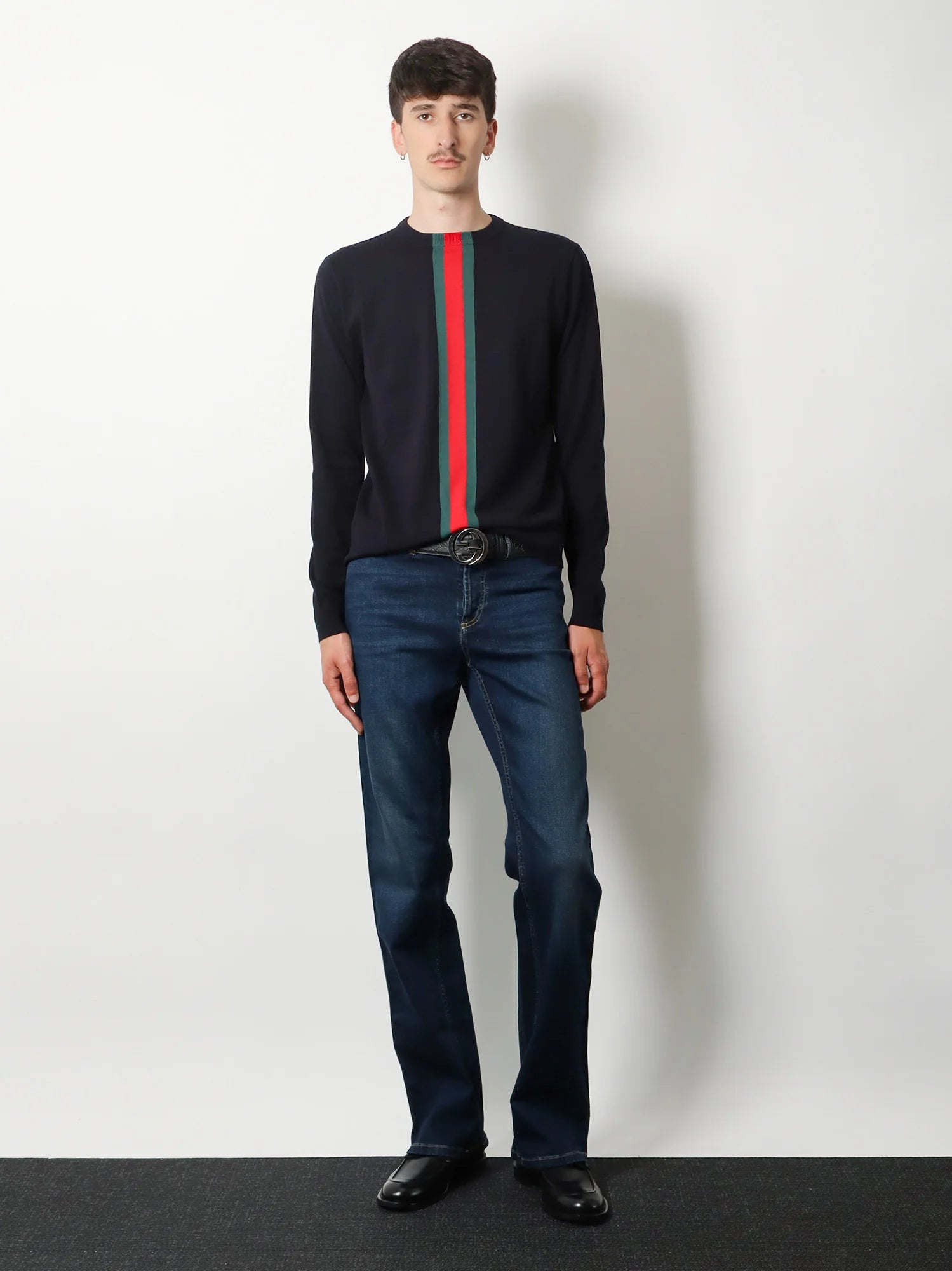 Blue denim jeans with Nastro Web profiles
