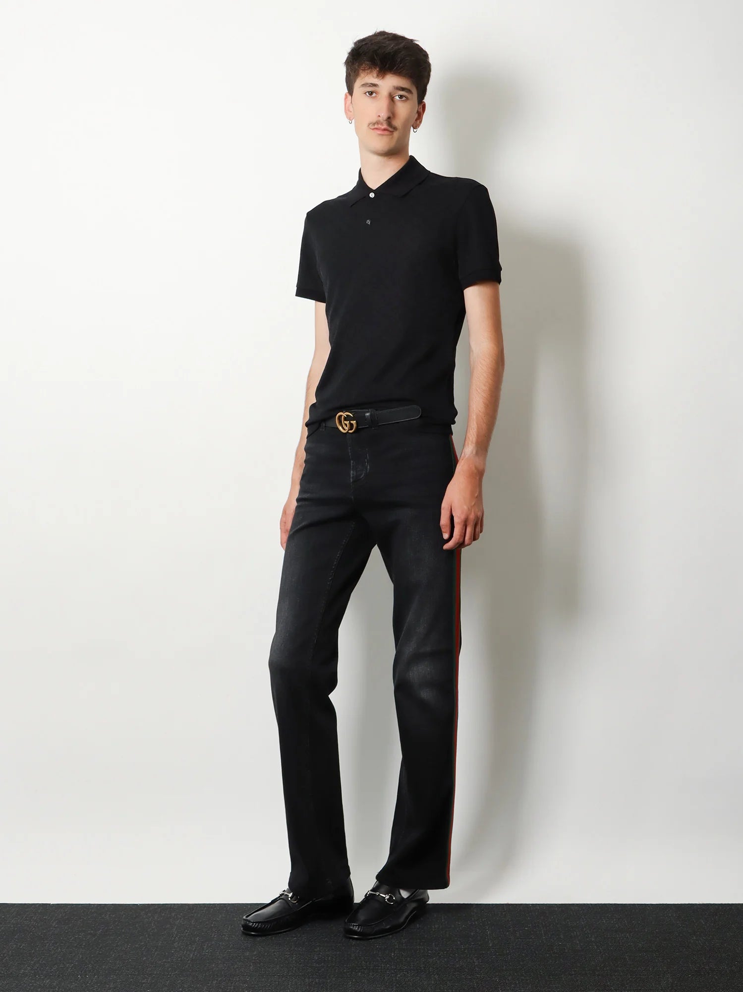 Blue denim jeans with Nastro Web profiles