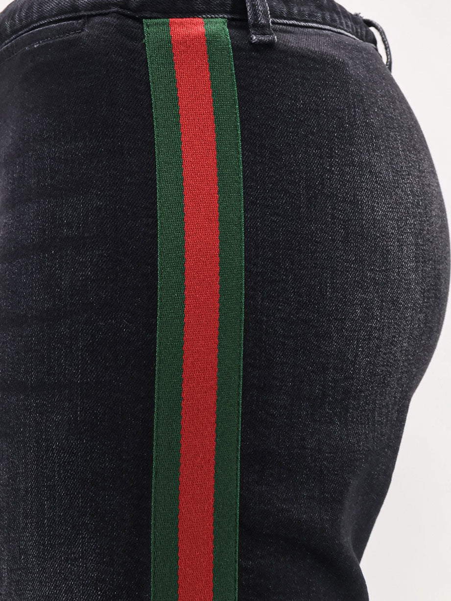 Blue denim jeans with Nastro Web profiles